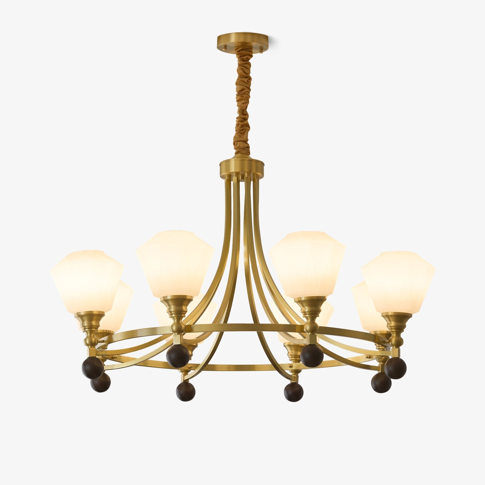 Nyraeyra Premium Nordic Art Brass Wood Chandelier - Letslighting