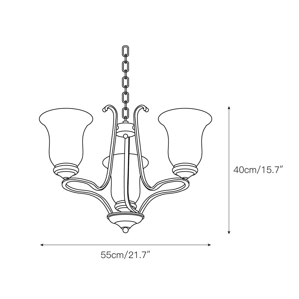 Ethos Premium Elegance Brass Glass Chandelier - Letslighting