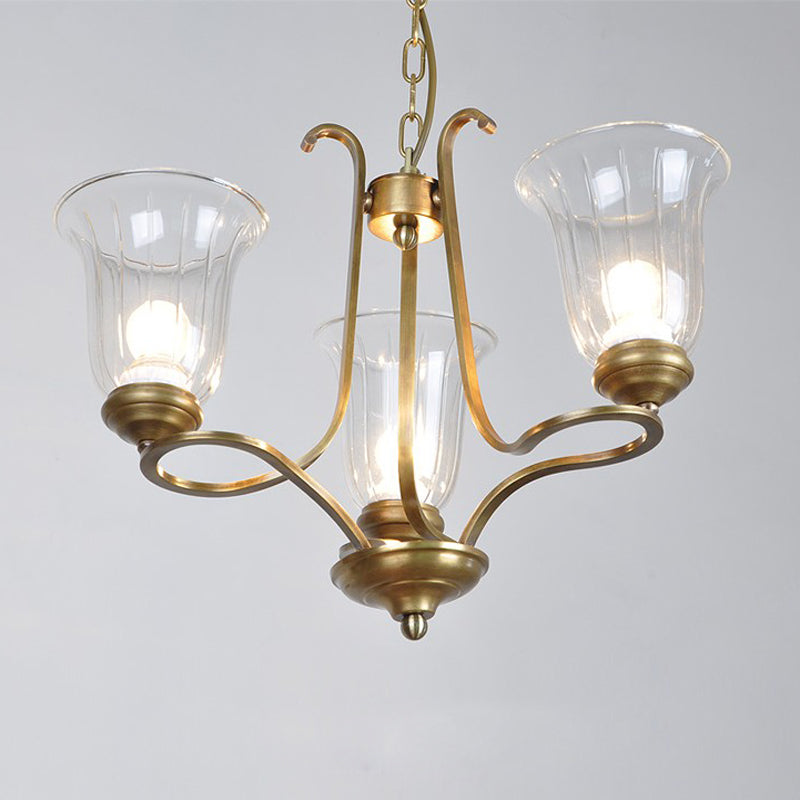 Ethos Premium Elegance Brass Glass Chandelier - Letslighting