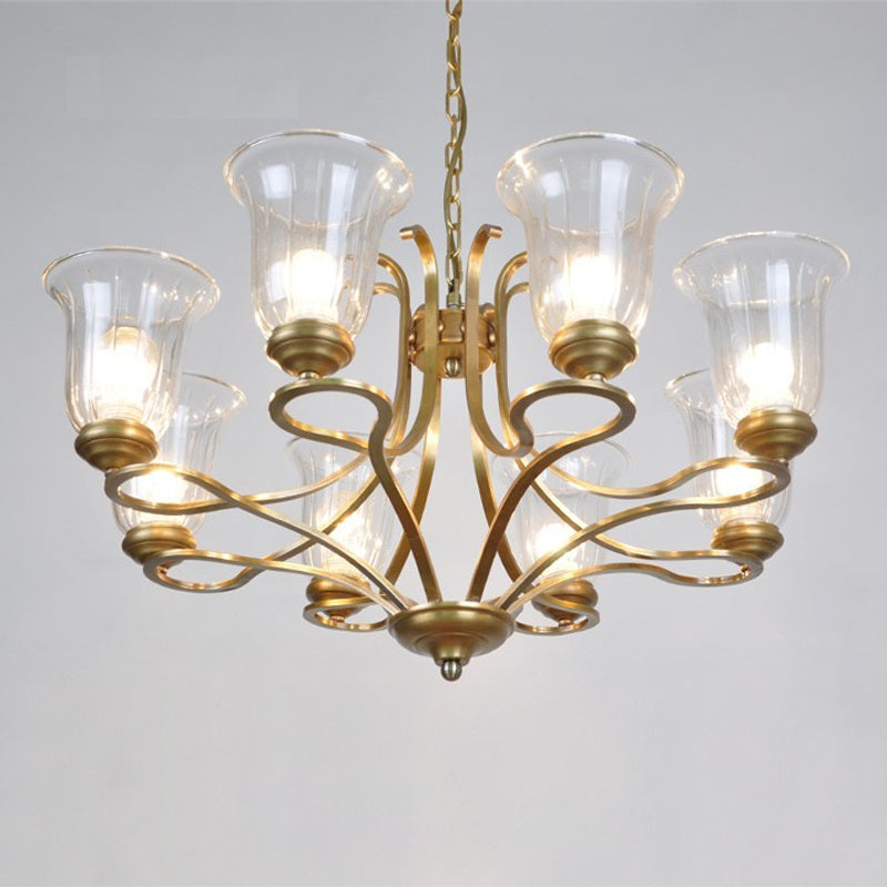 Ethos Premium Elegance Brass Glass Chandelier - Letslighting