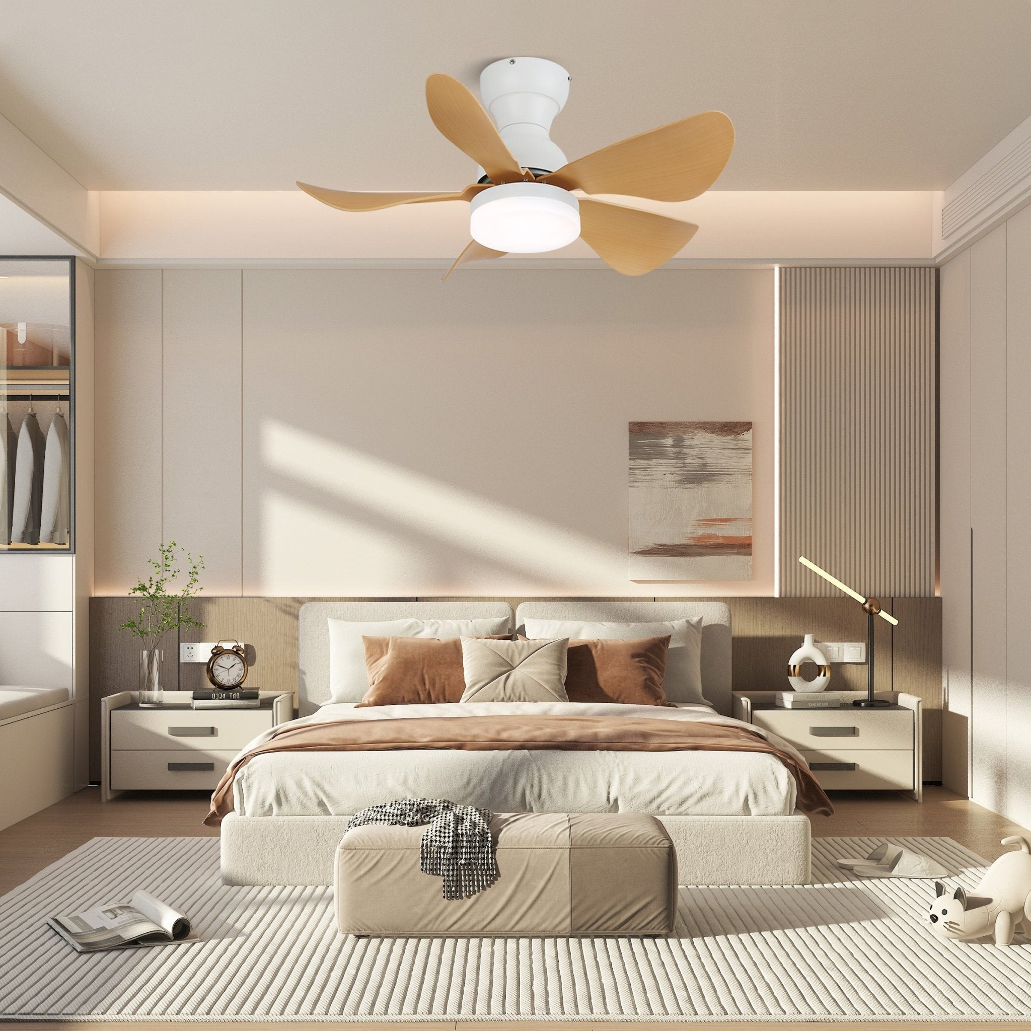 Callen Wood Ceiling Fan Light - Letslighting