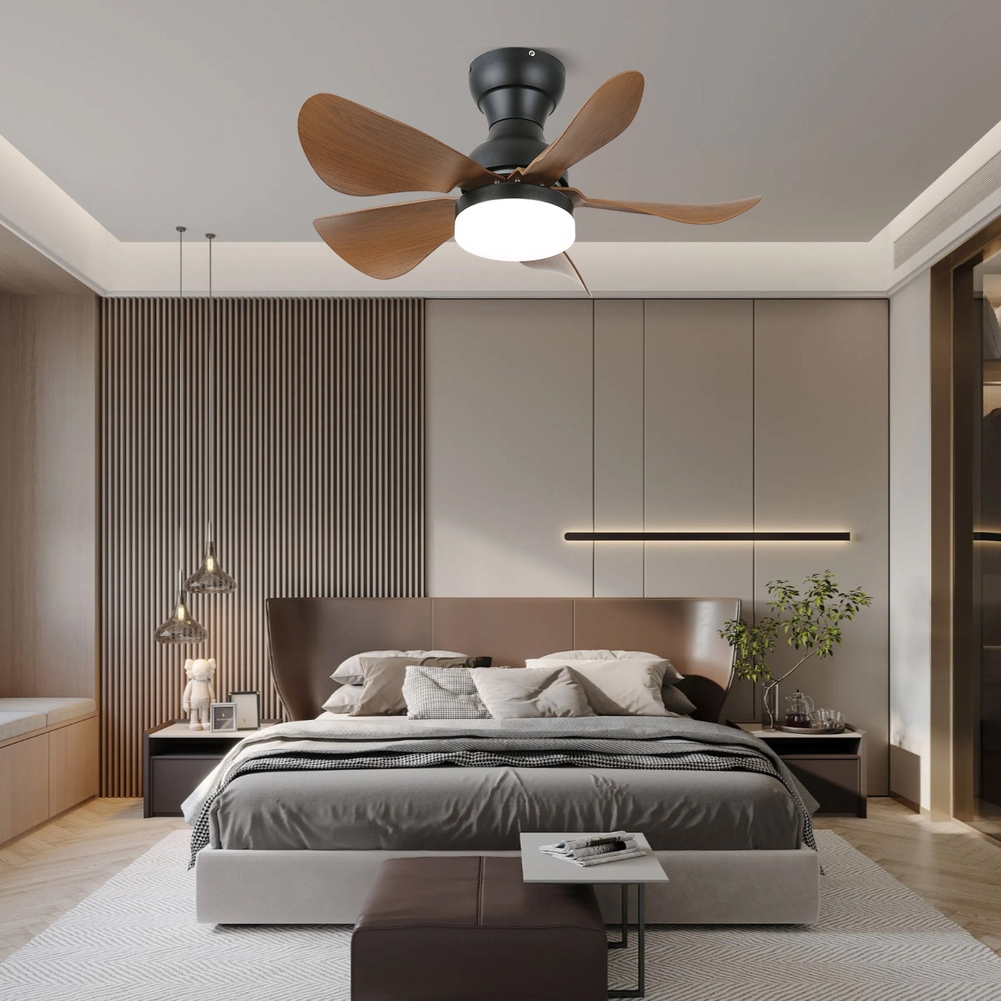 Callen Wood Ceiling Fan Light - Letslighting