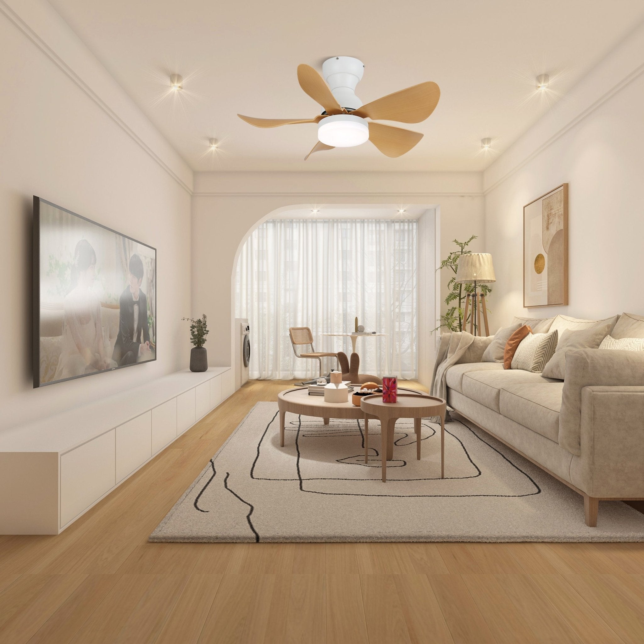 Callen Wood Ceiling Fan Light - Letslighting