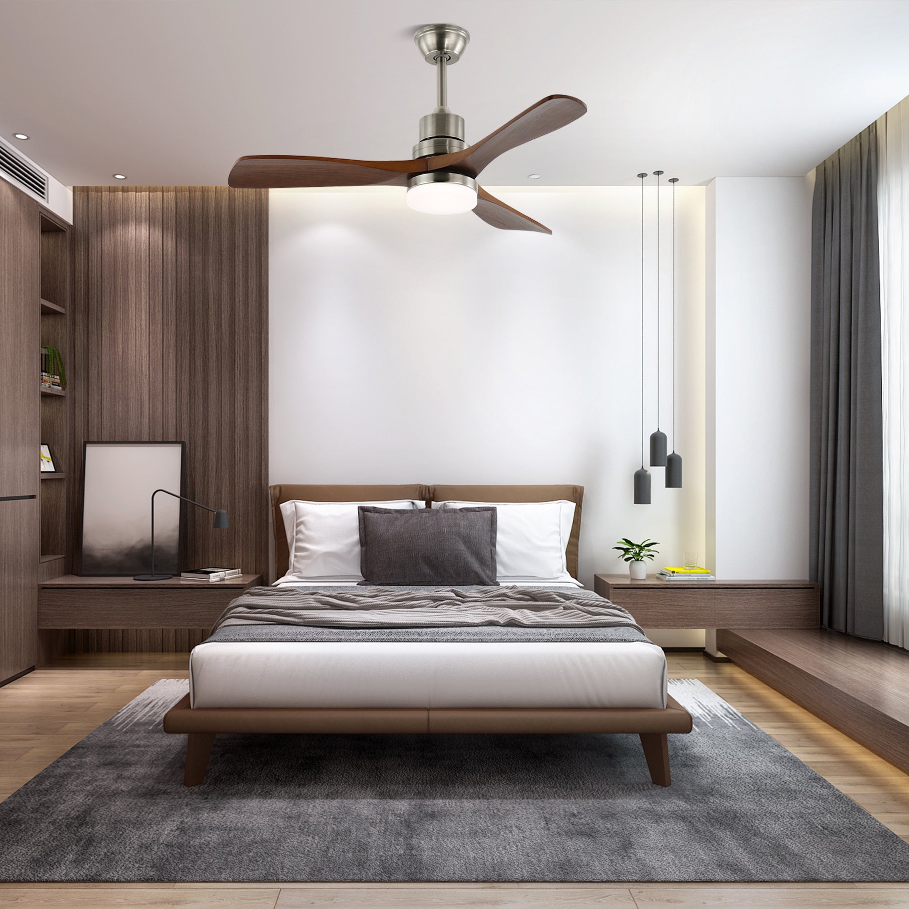 Kaelen Modern Wood Ceiling Fan Light - Letslighting