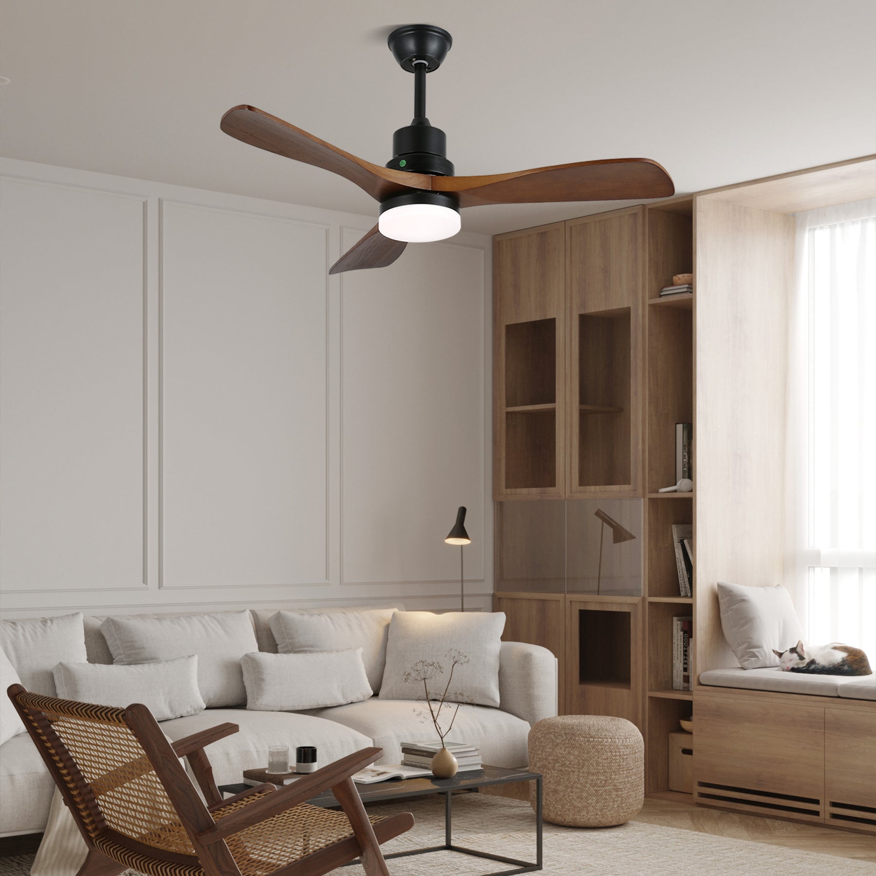 Kaelen Modern Wood Ceiling Fan Light - Letslighting