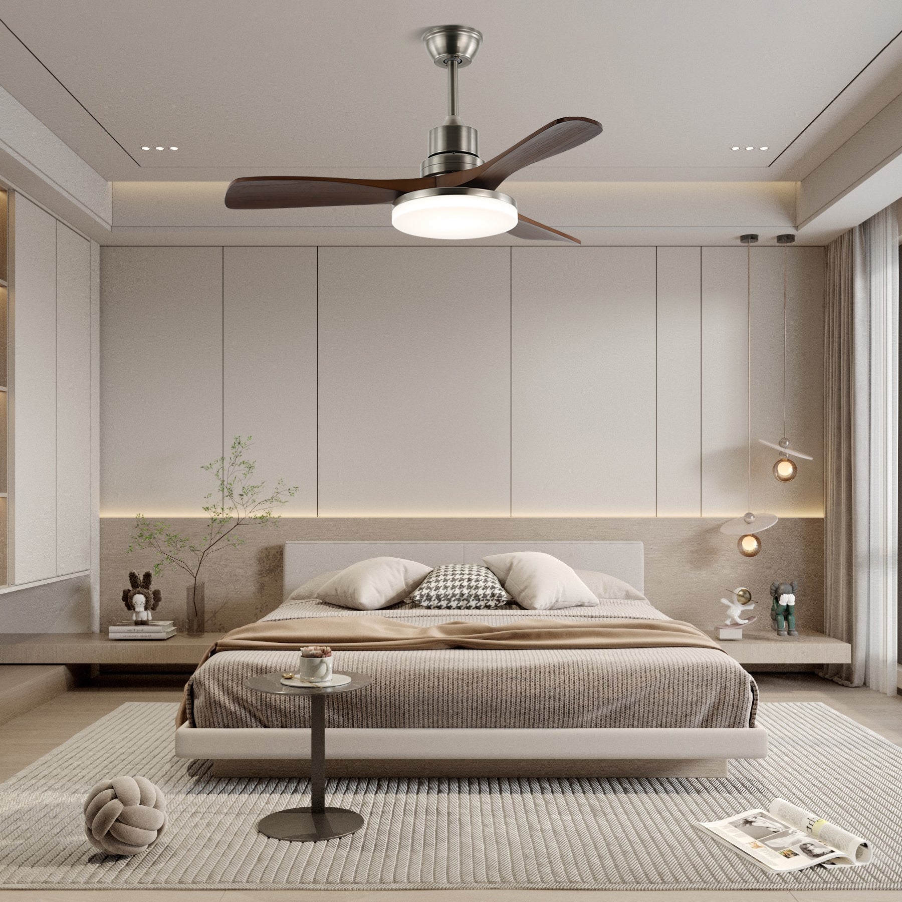 Kaelen Modern Wood Ceiling Fan Light - Letslighting