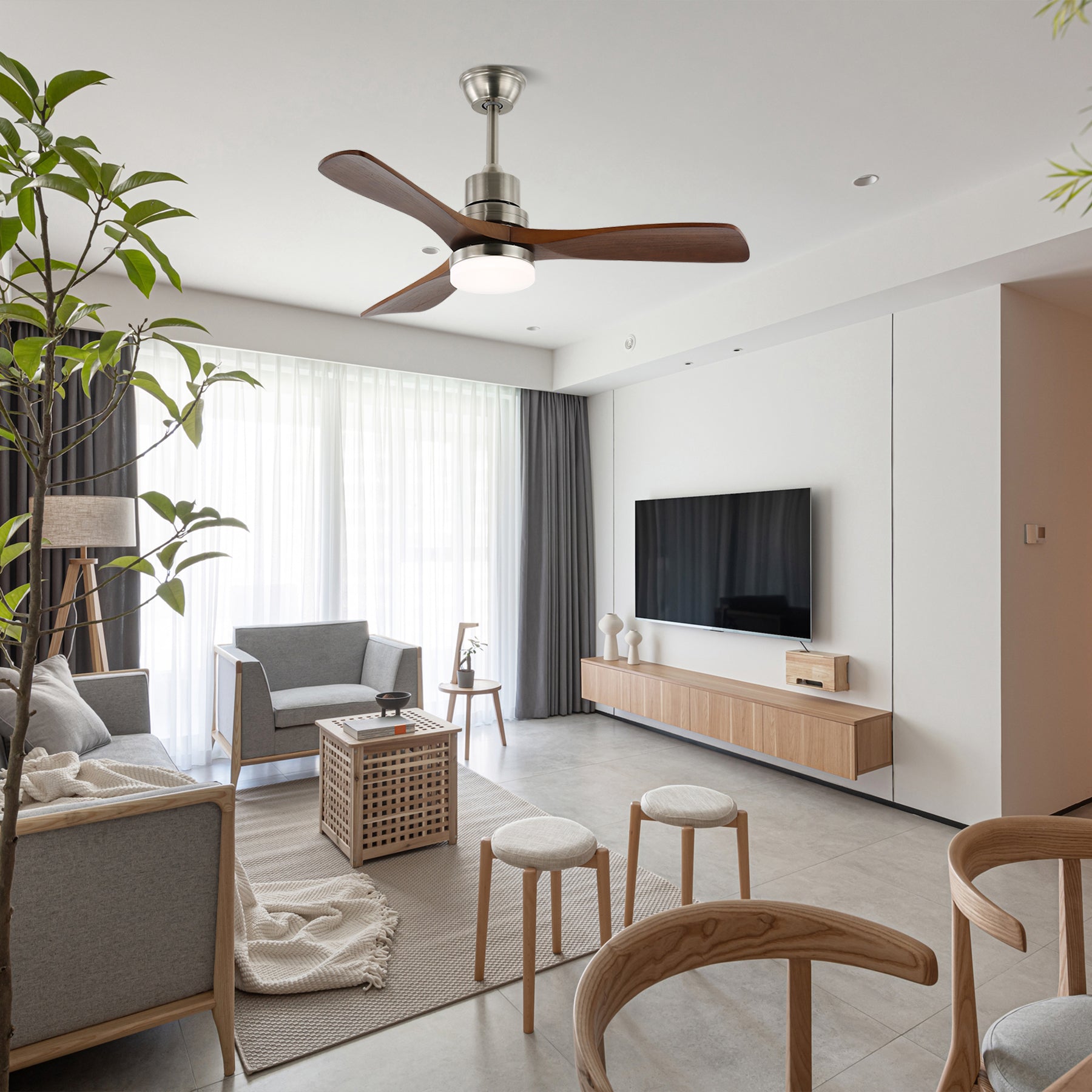 Kaelen Modern Wood Ceiling Fan Light - Letslighting