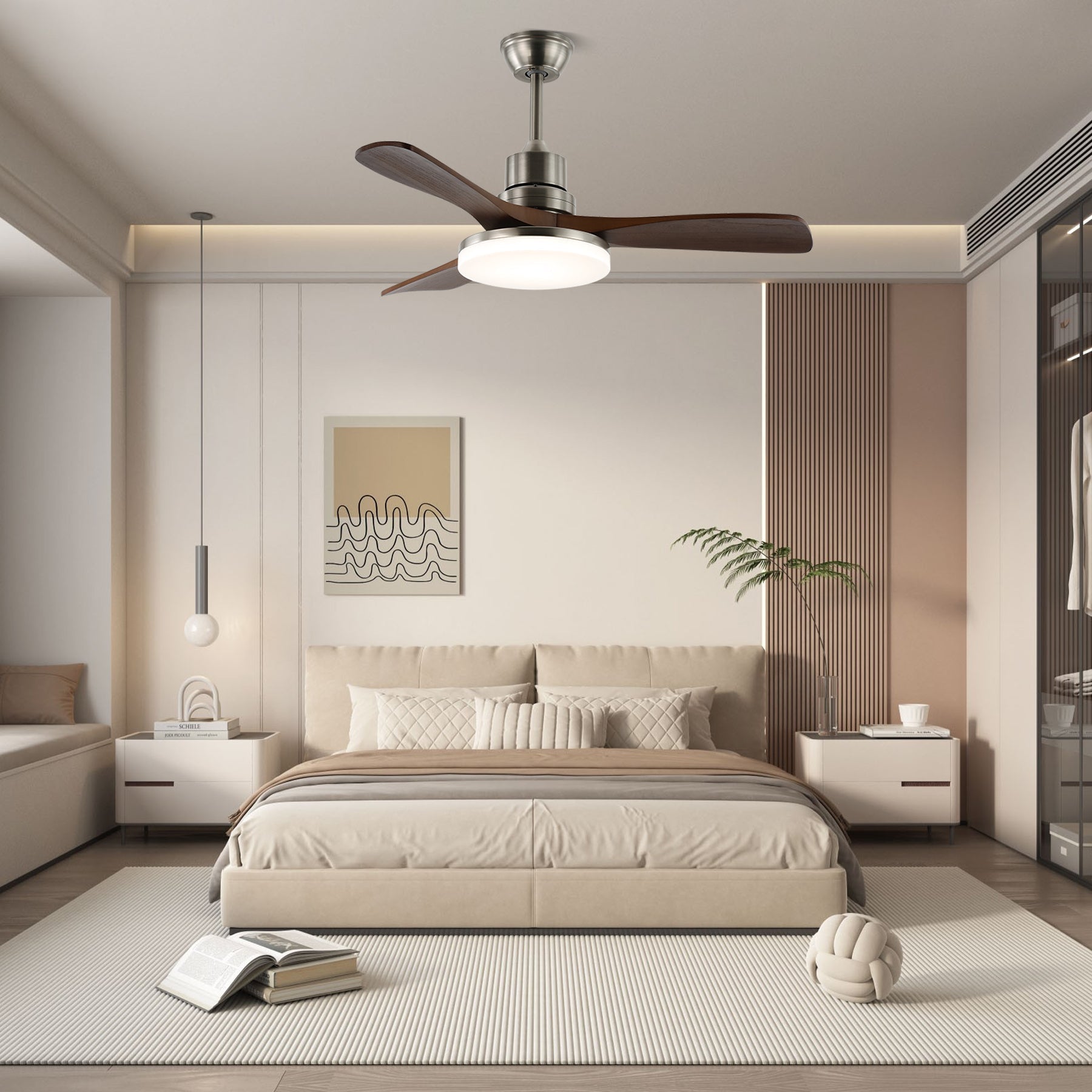 Kaelen Modern Wood Ceiling Fan Light - Letslighting