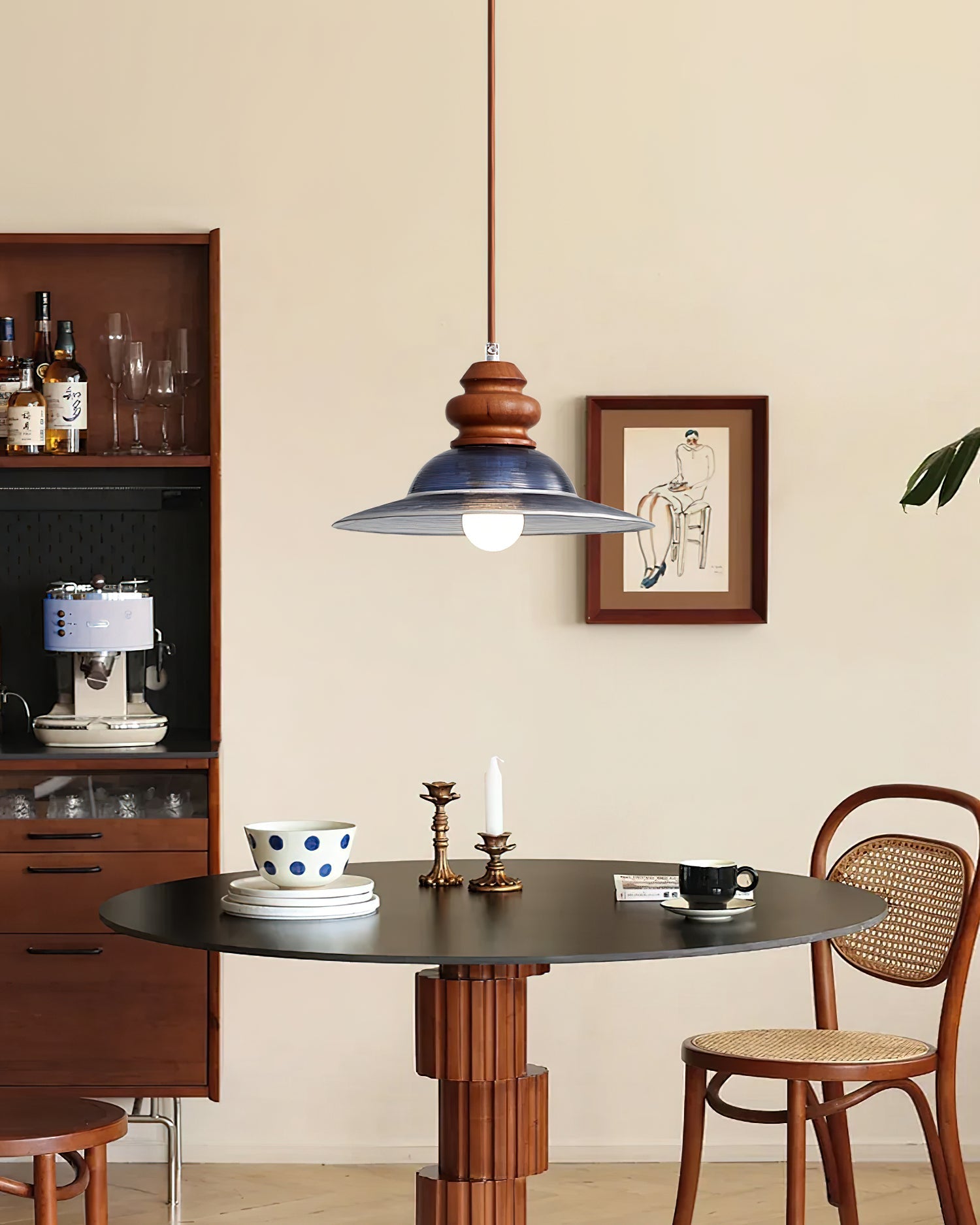 Brenna Pendant Lamp Textured Glass Accent - Letslighting