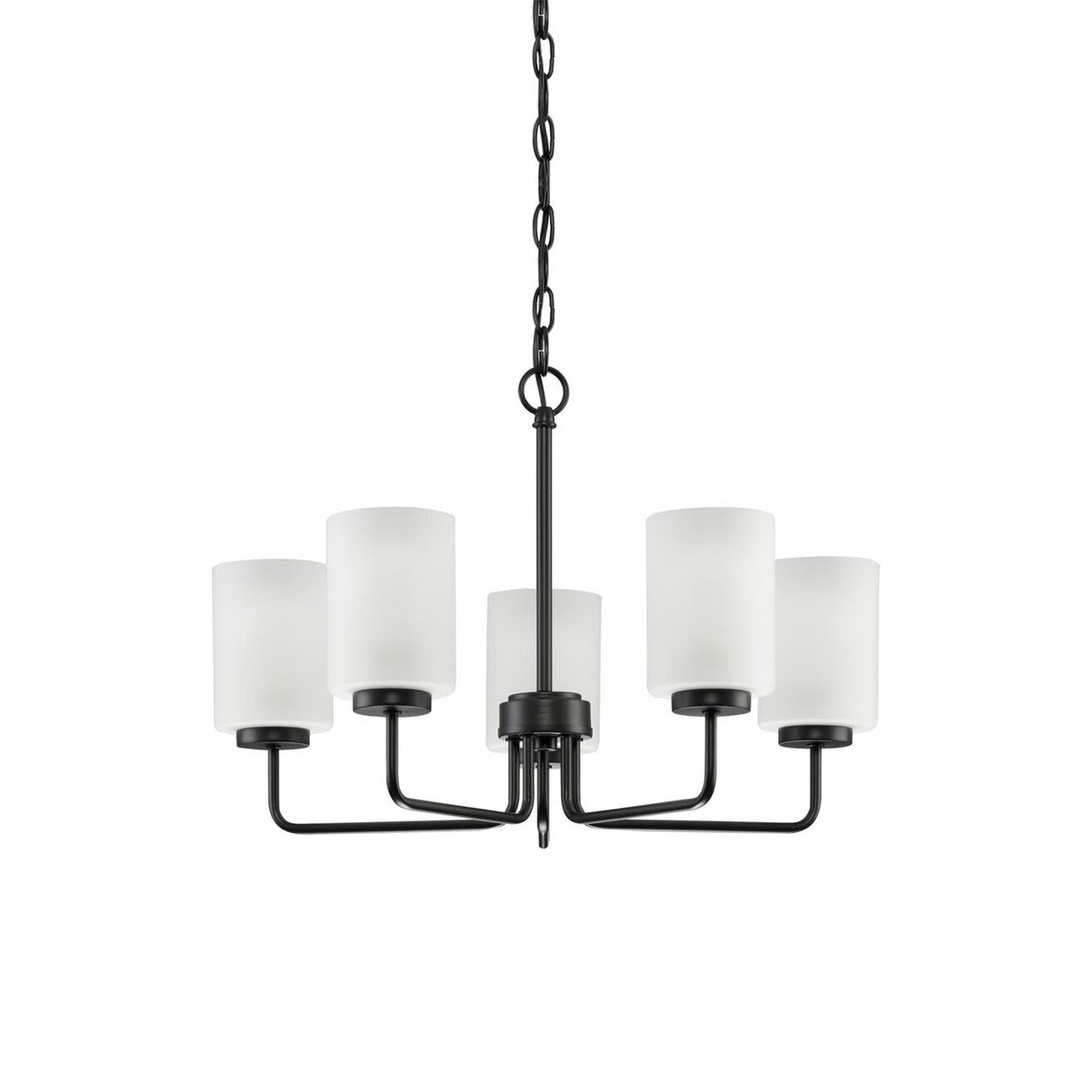 Neva Modern Minimalist Black Glass Chandelier - Letslighting