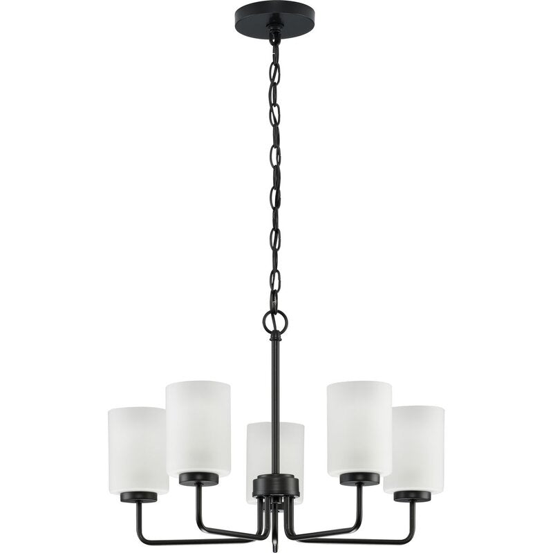 Neva Modern Minimalist Black Glass Chandelier - Letslighting