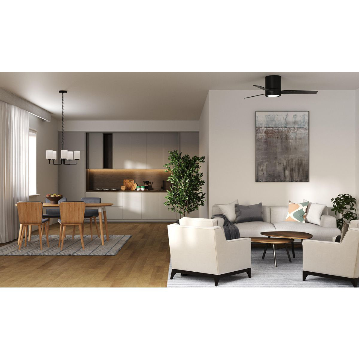 Neva Modern Minimalist Black Glass Chandelier - Letslighting