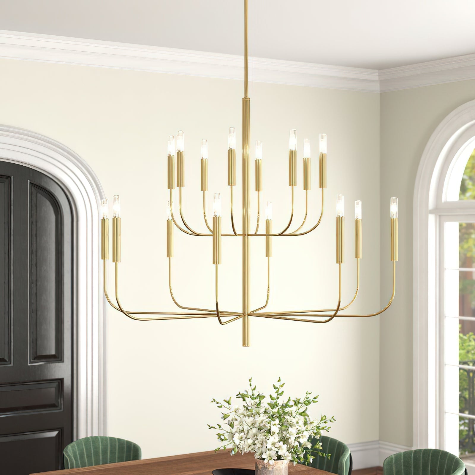 Olcarel Vintage Industrial Brass Chandelier - Letslighting