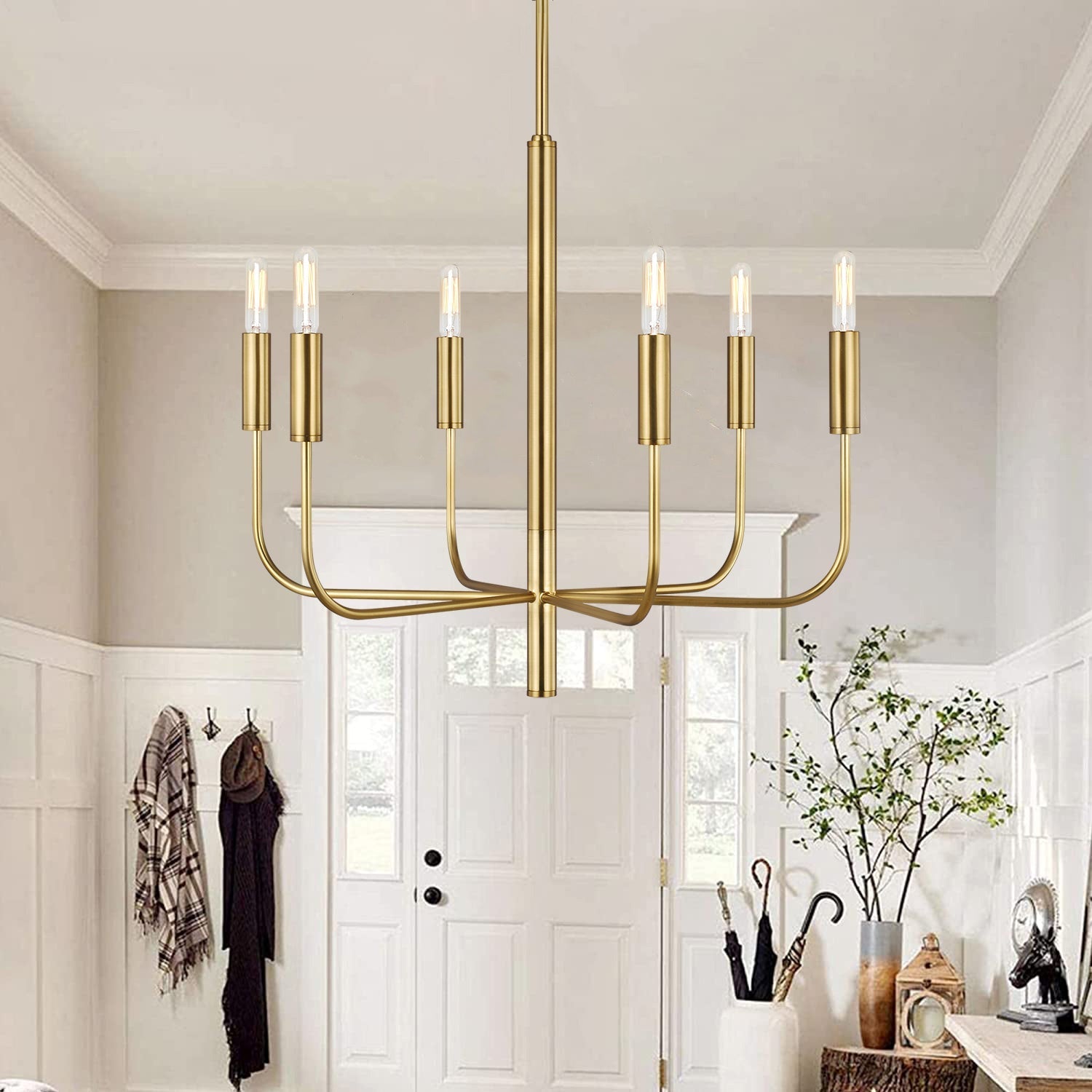Olcarel Vintage Industrial Brass Chandelier - Letslighting