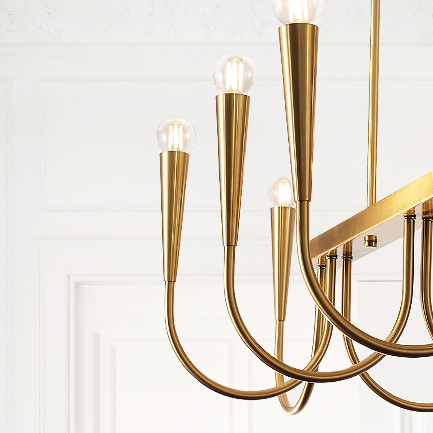 Fluide Modern Minimalist Linear Brass Chandelier - Letslighting