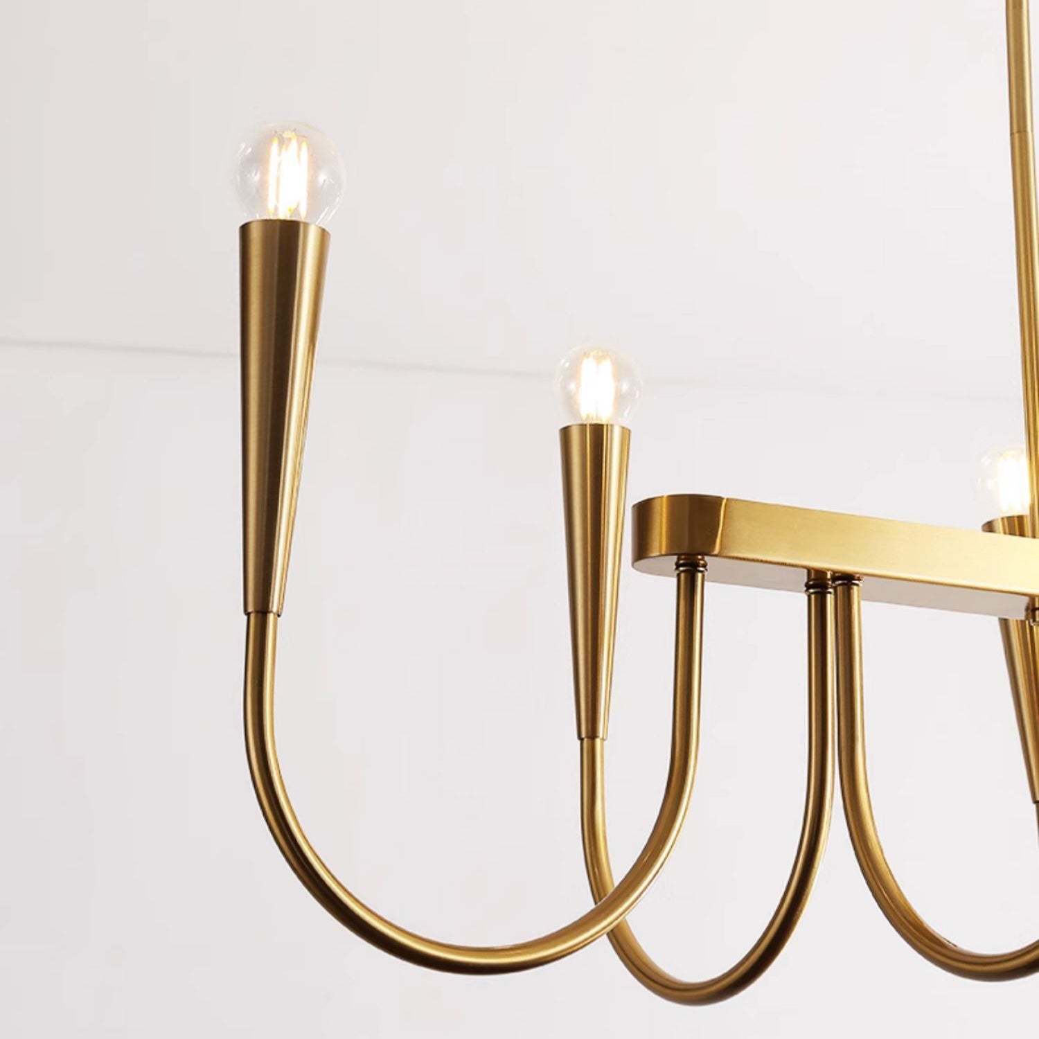 Fluide Modern Minimalist Linear Brass Chandelier - Letslighting