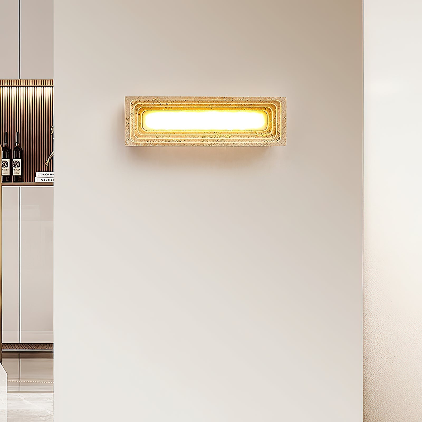 Siliq Modern Minimalist Beige Travertine Wall Lamp - Letslighting
