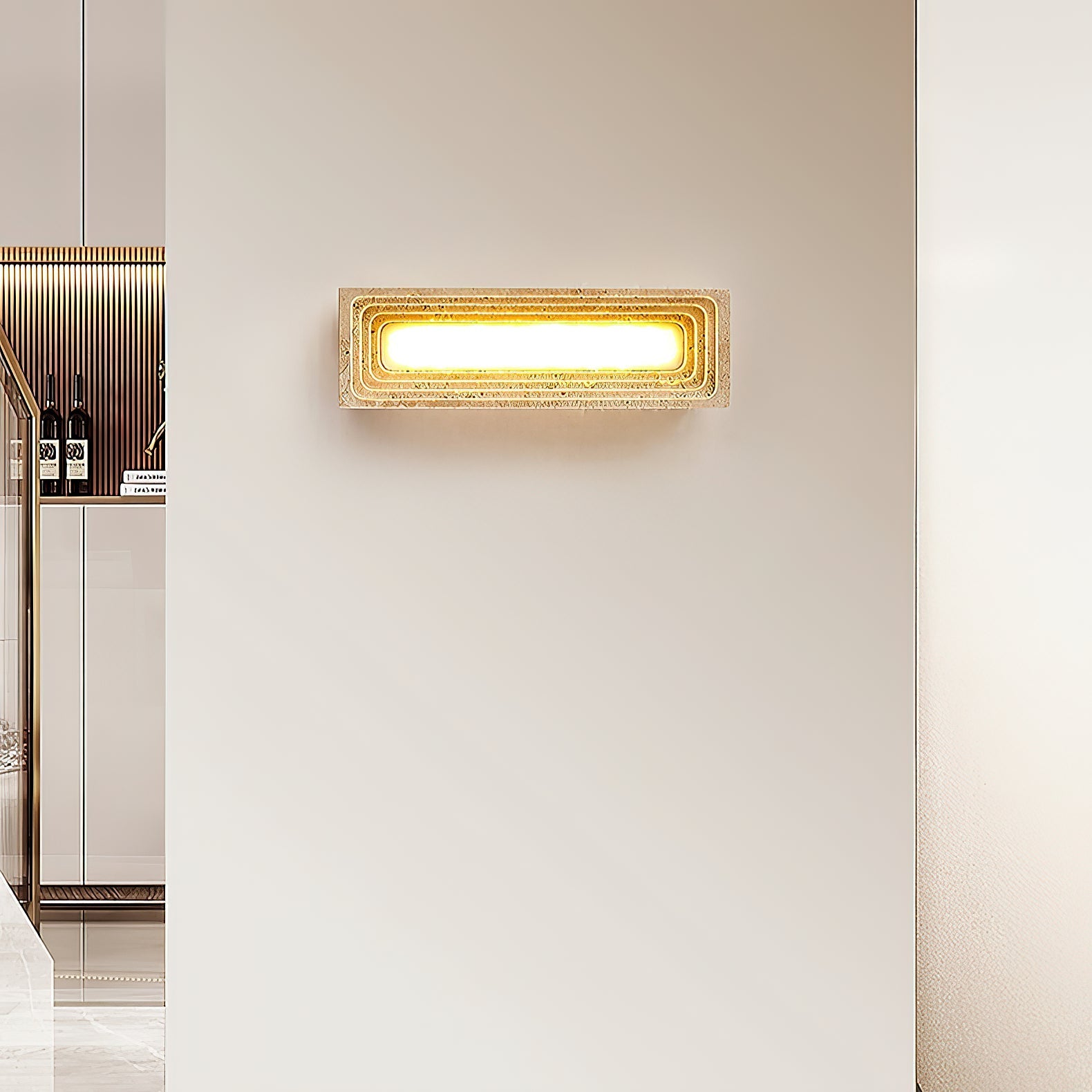 Siliq Modern Minimalist Beige Travertine Wall Lamp - Letslighting