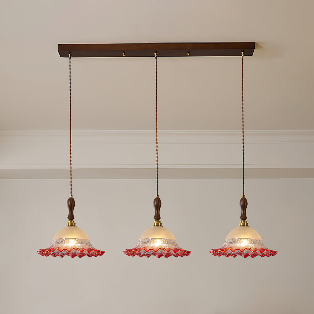 Brielle Pendant Lamp Scalloped Embossed Glass - Letslighting