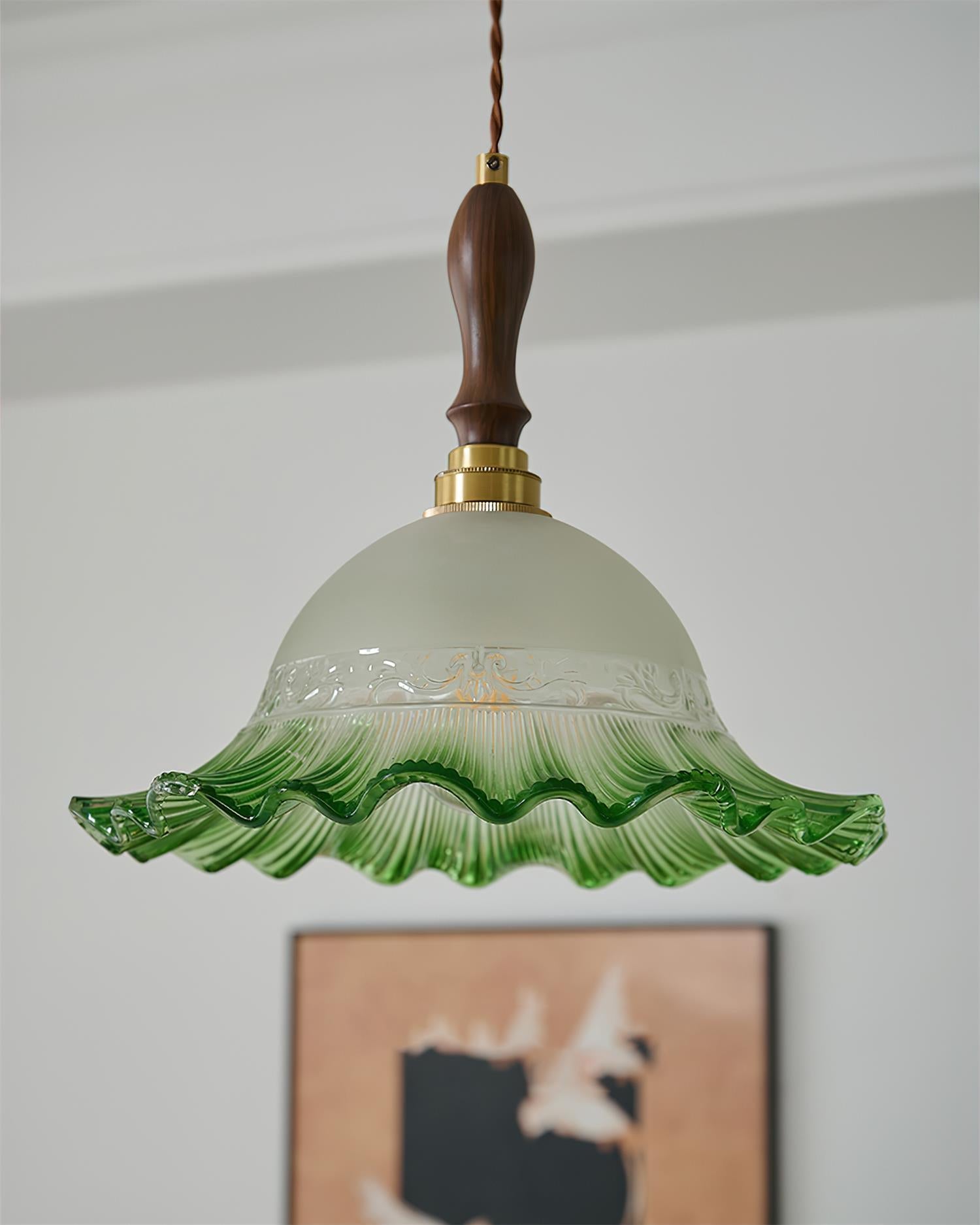 Brielle Pendant Lamp Scalloped Embossed Glass - Letslighting