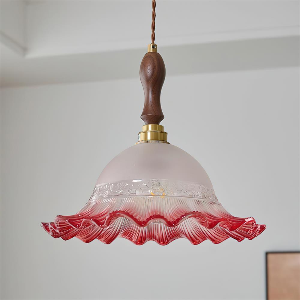 Brielle Pendant Lamp Scalloped Embossed Glass - Letslighting