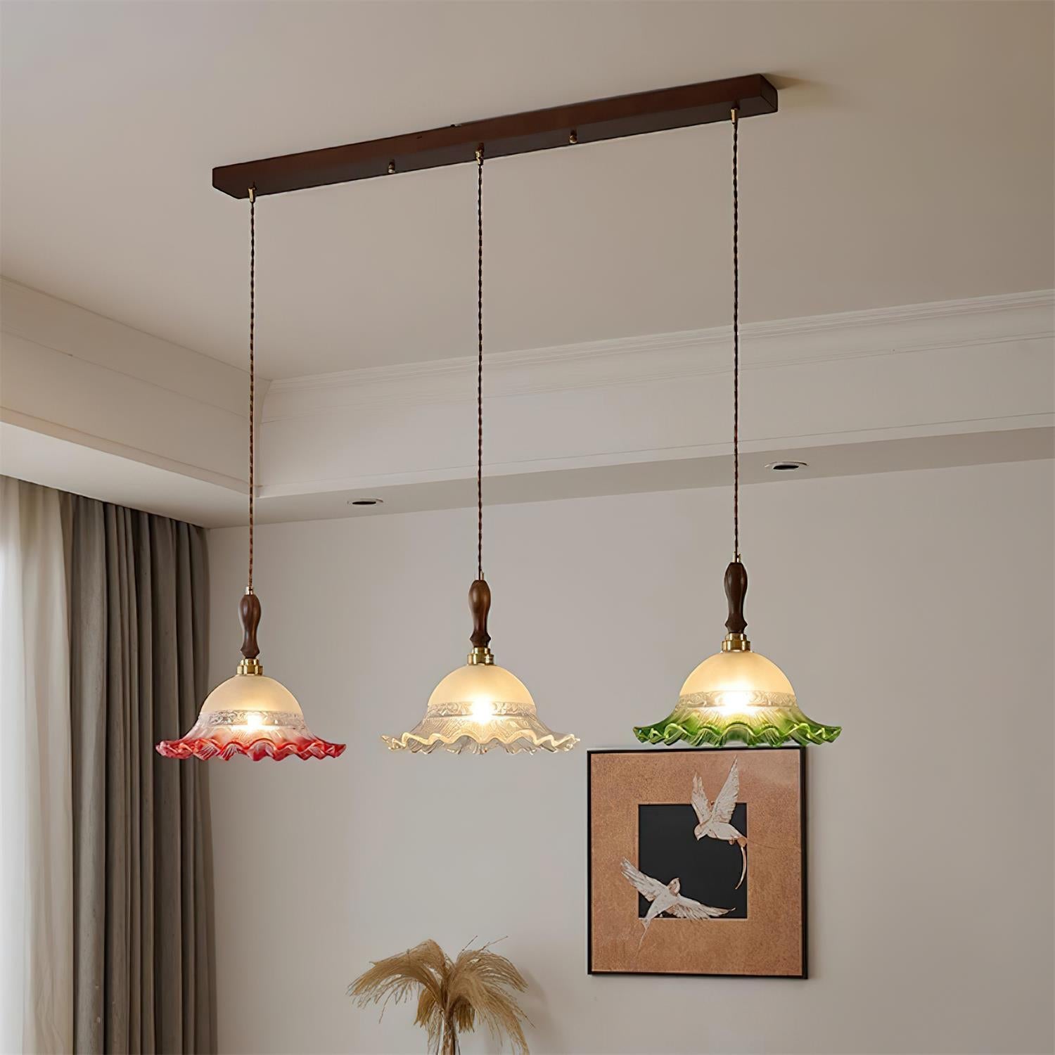 Brielle Pendant Lamp Scalloped Embossed Glass - Letslighting