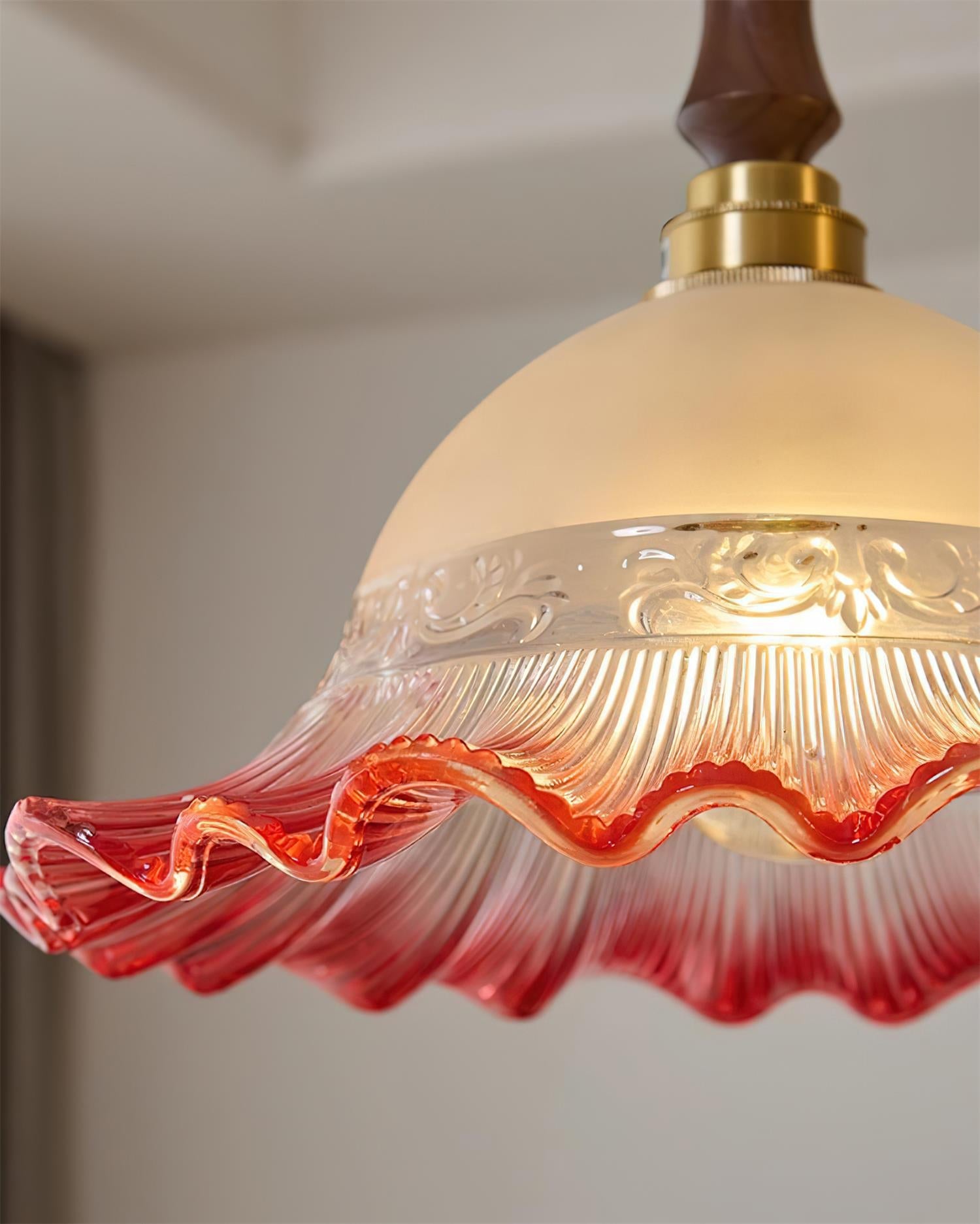 Brielle Pendant Lamp Scalloped Embossed Glass - Letslighting
