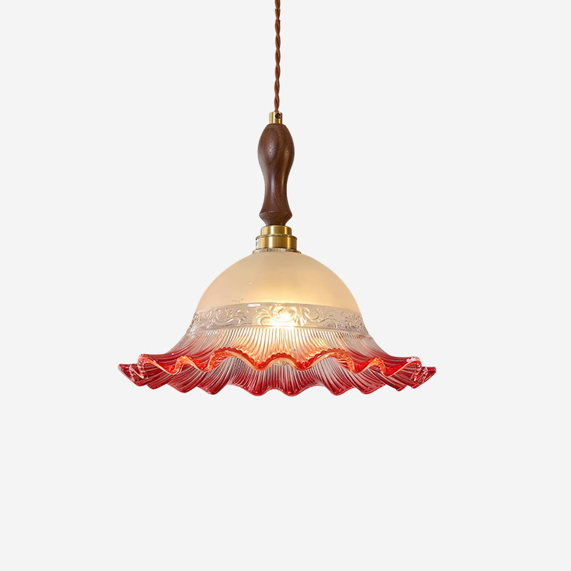 Brielle Pendant Lamp Scalloped Embossed Glass - Letslighting