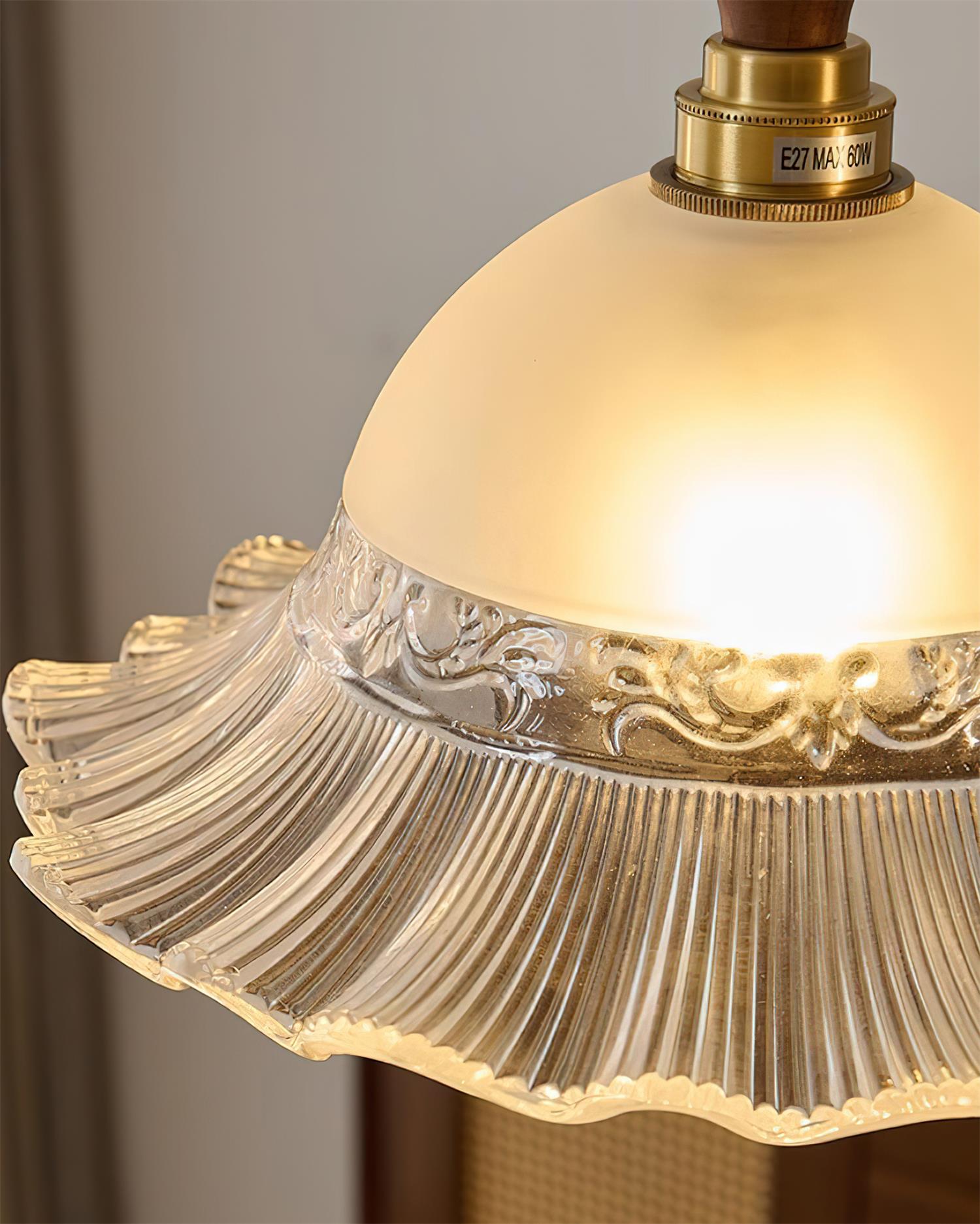 Brielle Pendant Lamp Scalloped Embossed Glass - Letslighting