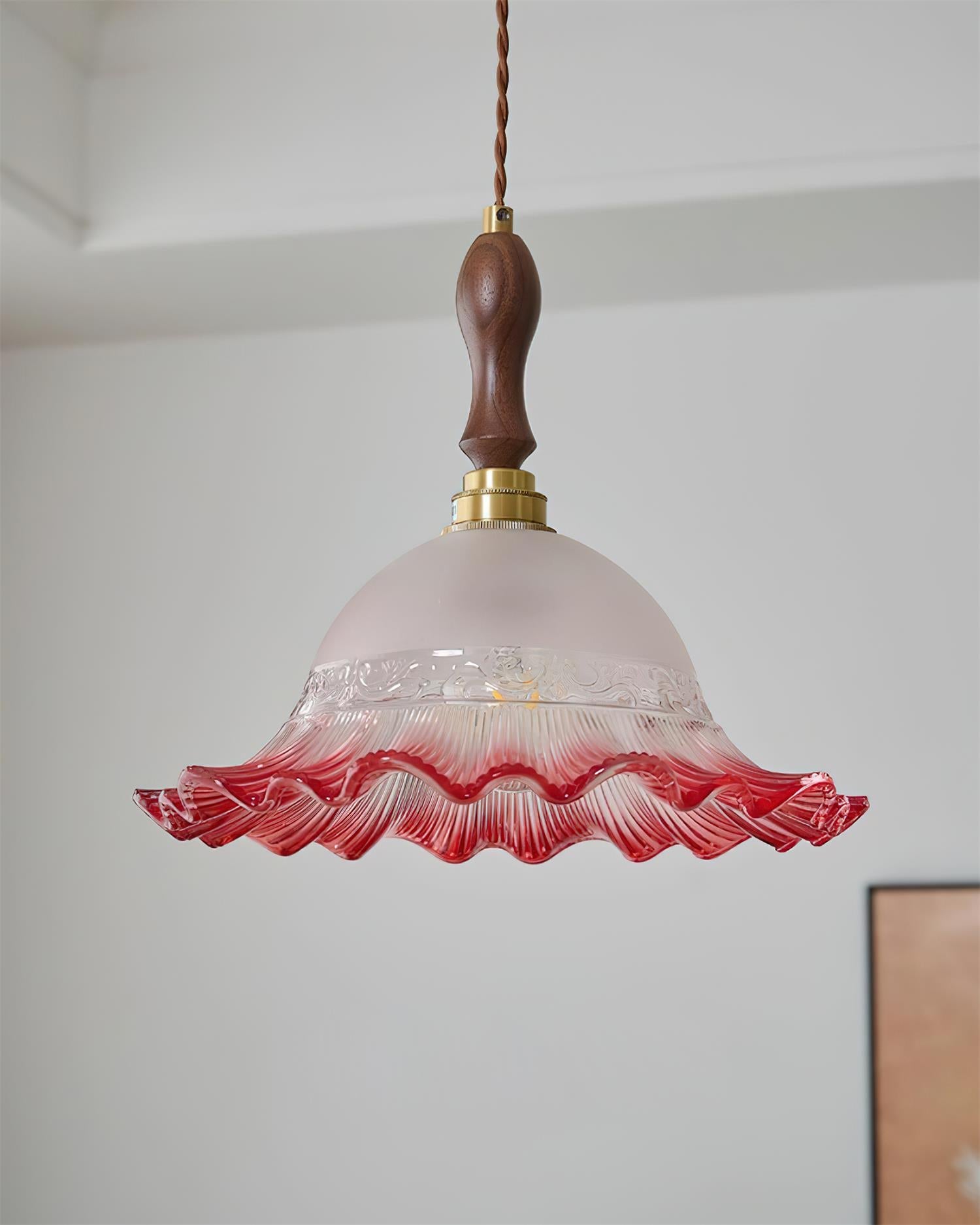 Brielle Pendant Lamp Scalloped Embossed Glass - Letslighting
