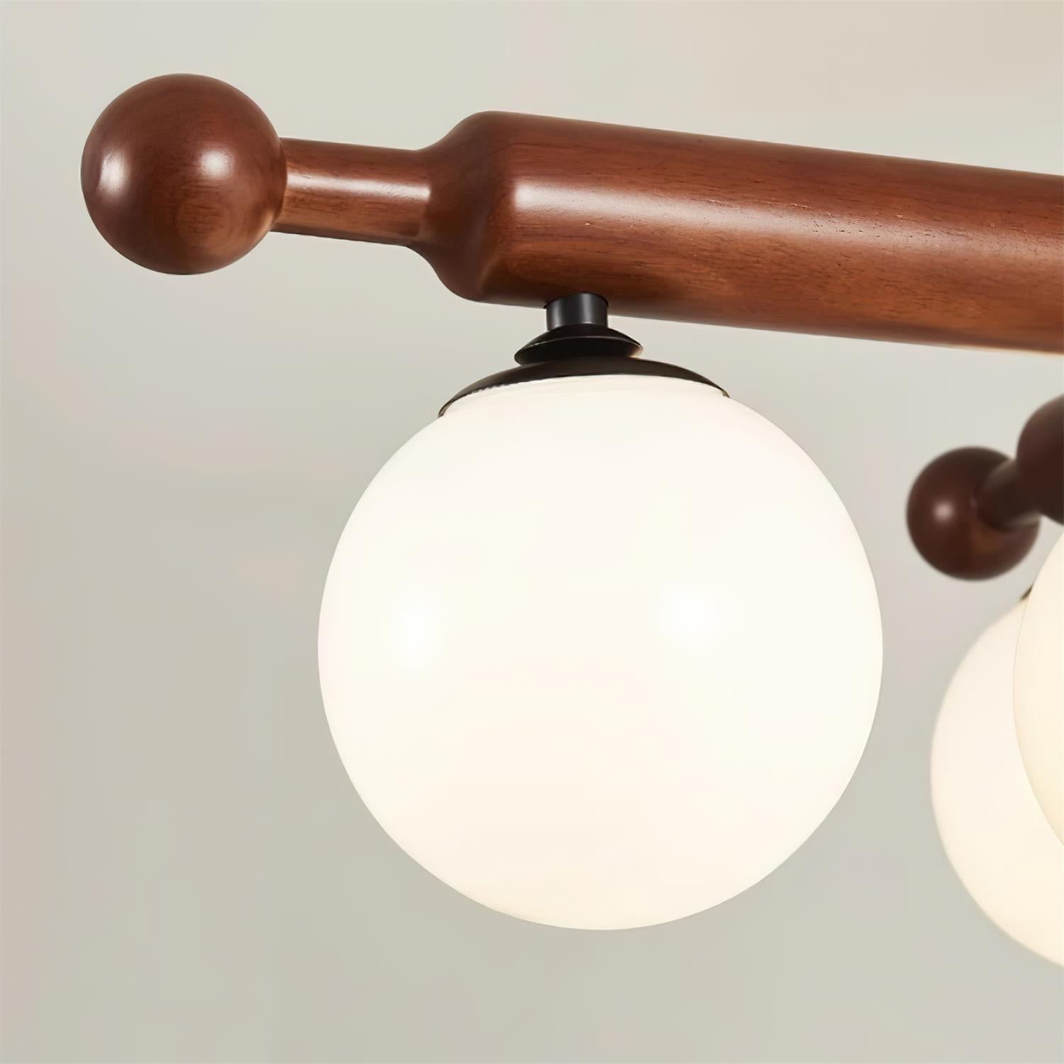 Briette Ceiling Light Wood Glass Globe Mid Century - Letslighting