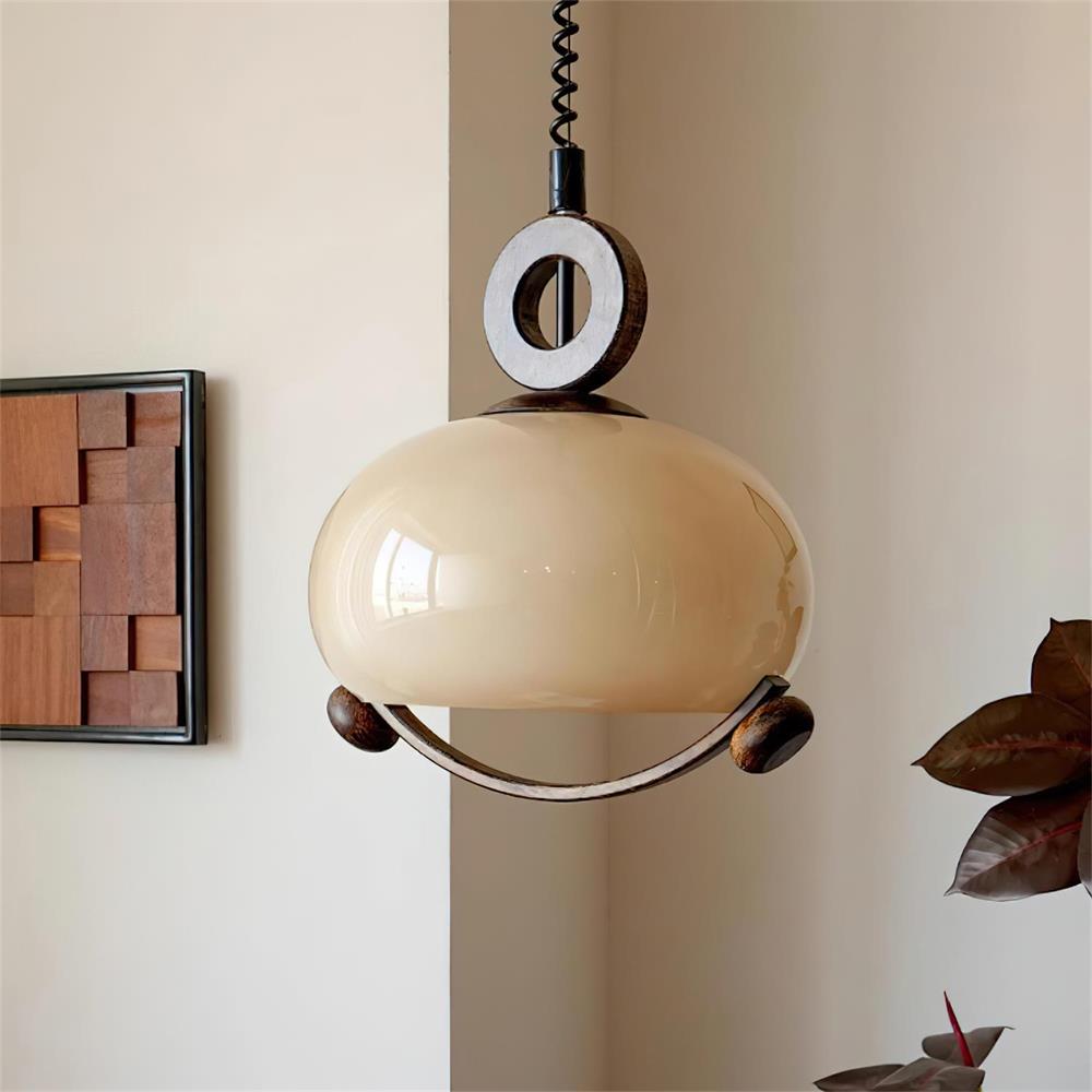 Briette Pendant Lamp Rounded Wood Vintage - Letslighting