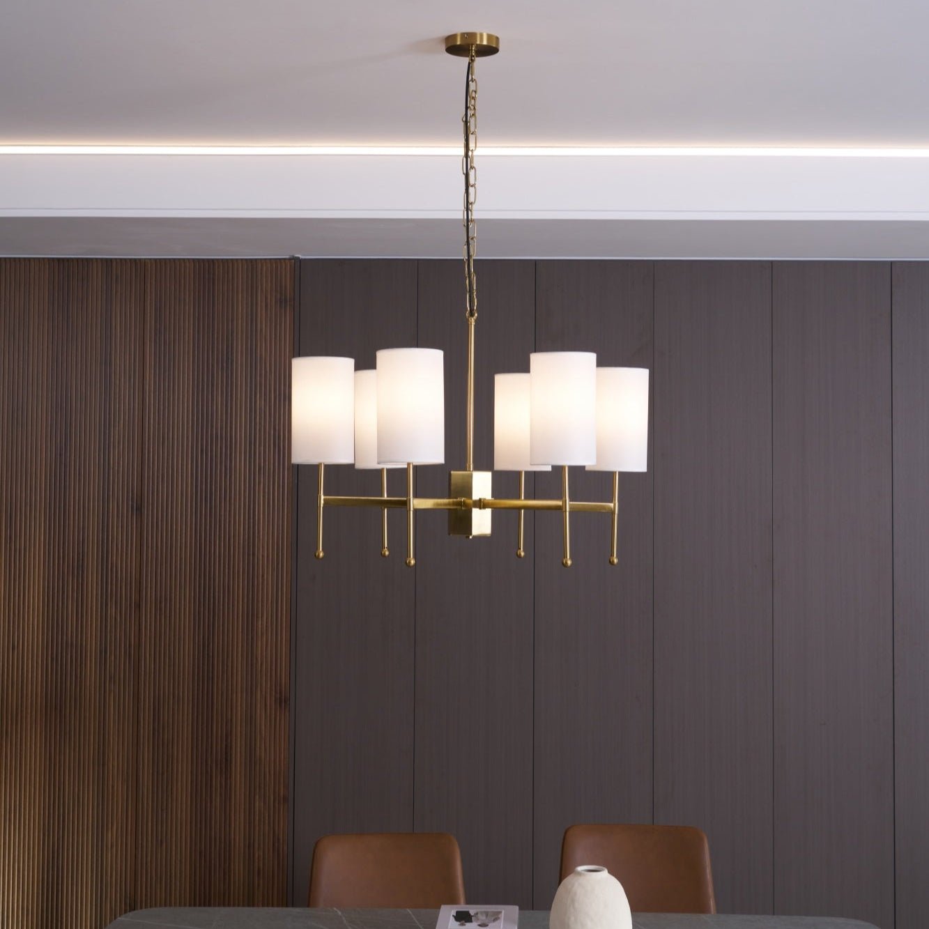 Ulcarisra Traditional Vintage Brass Fabric Chandelier - Letslighting