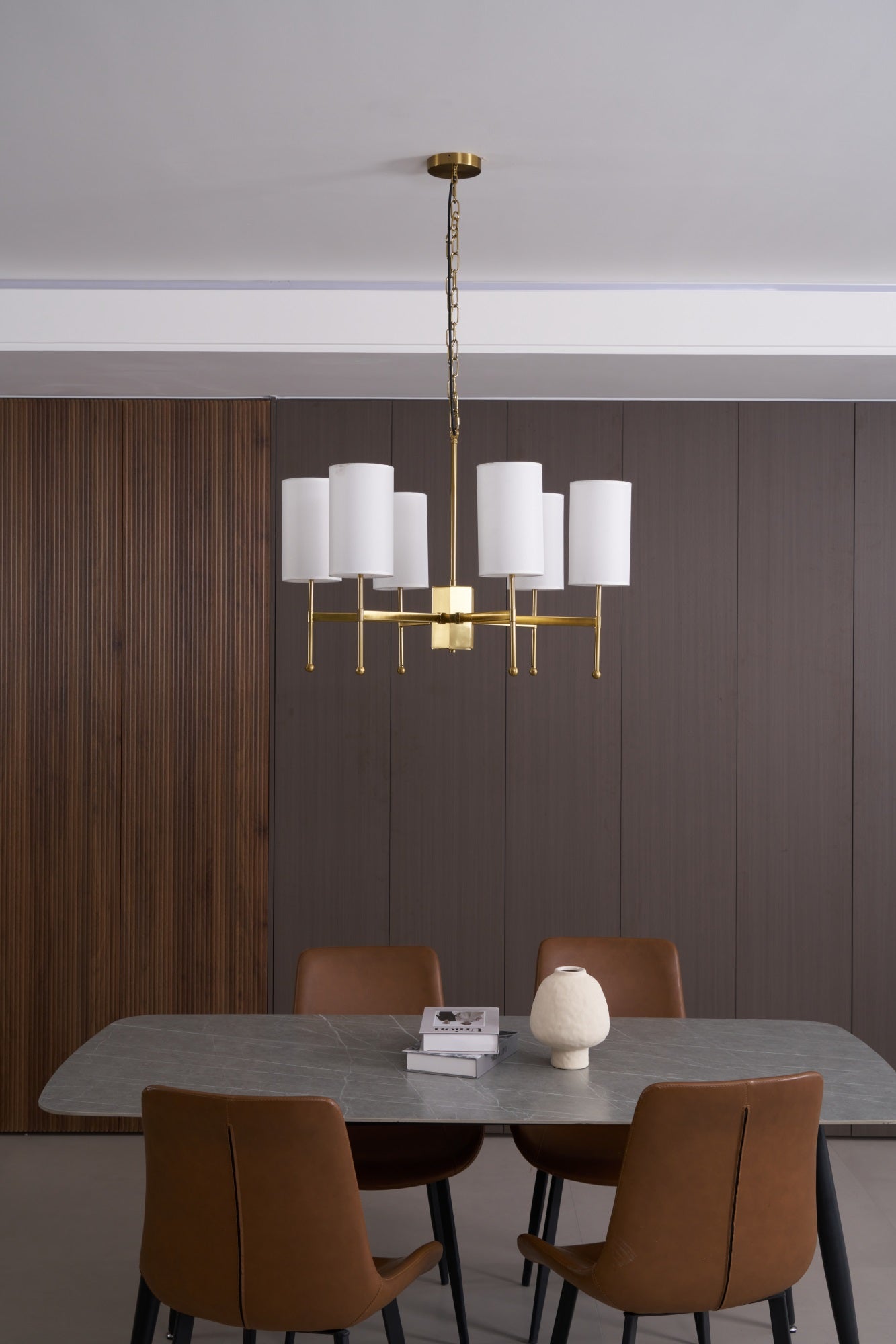 Ulcarisra Traditional Vintage Brass Fabric Chandelier - Letslighting