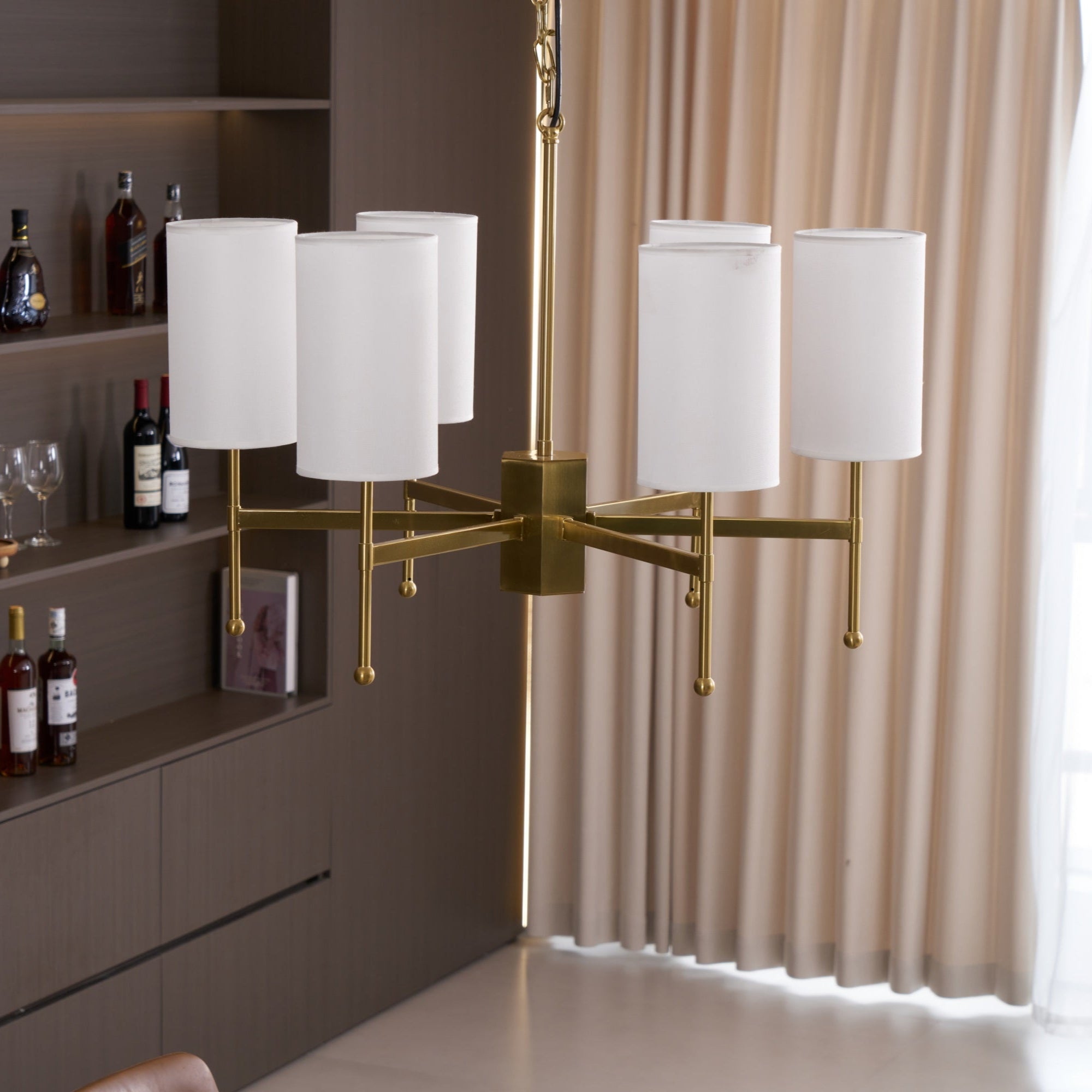 Ulcarisra Traditional Vintage Brass Fabric Chandelier - Letslighting