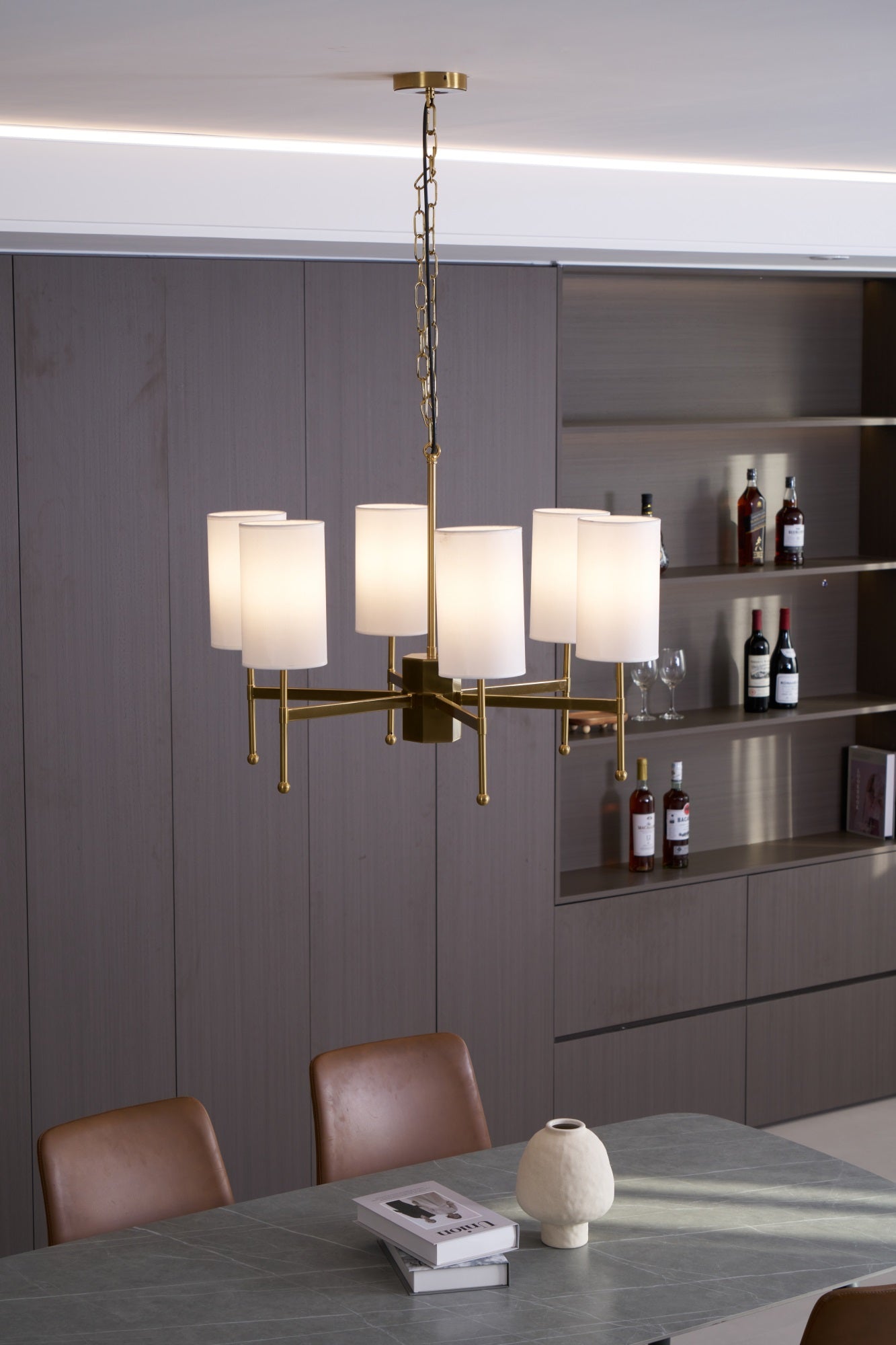 Ulcarisra Traditional Vintage Brass Fabric Chandelier - Letslighting