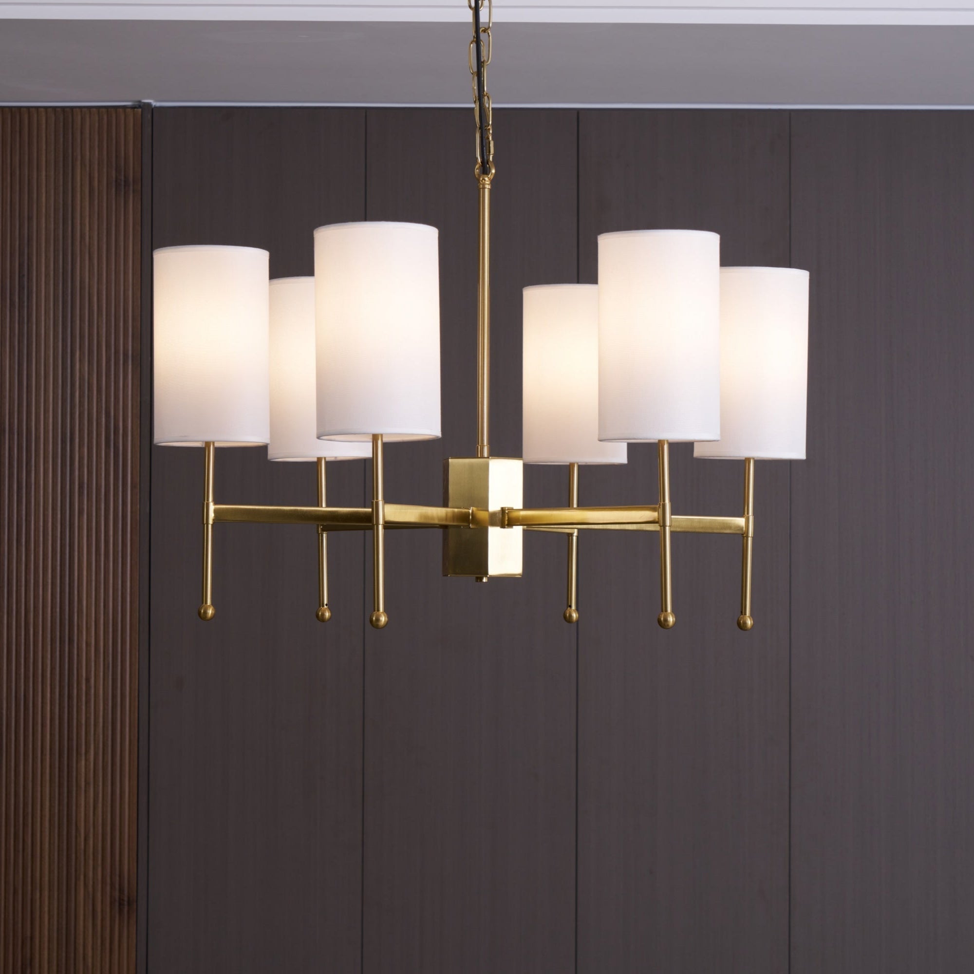 Ulcarisra Traditional Vintage Brass Fabric Chandelier - Letslighting