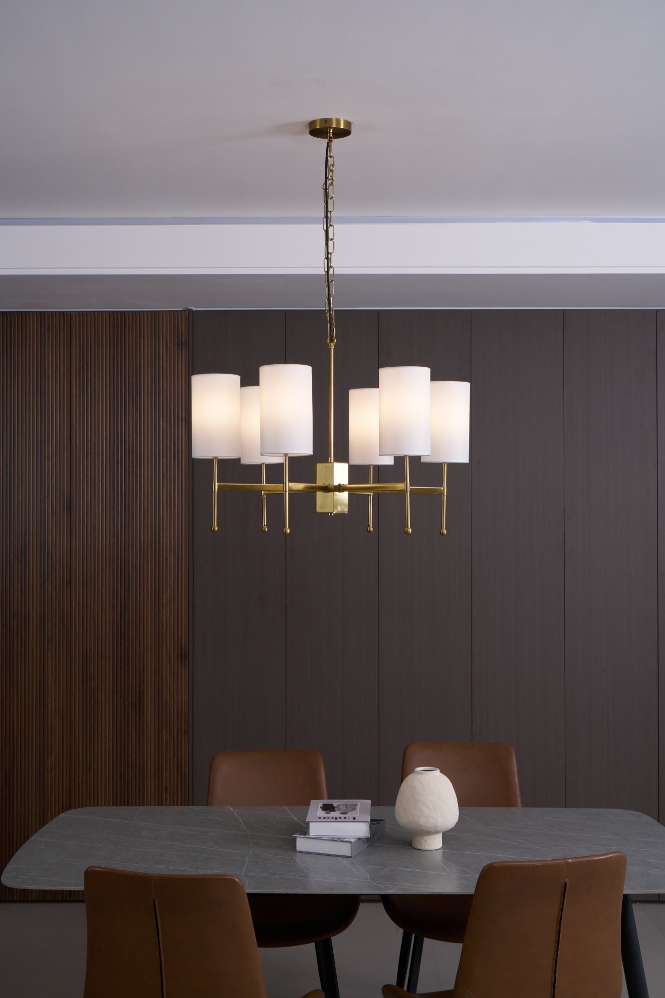 Ulcarisra Traditional Vintage Brass Fabric Chandelier - Letslighting