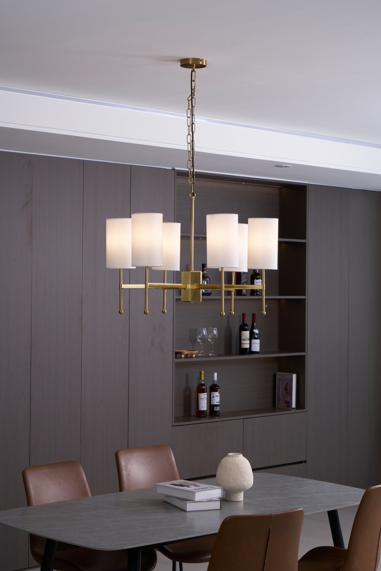 Ulcarisra Traditional Vintage Brass Fabric Chandelier - Letslighting