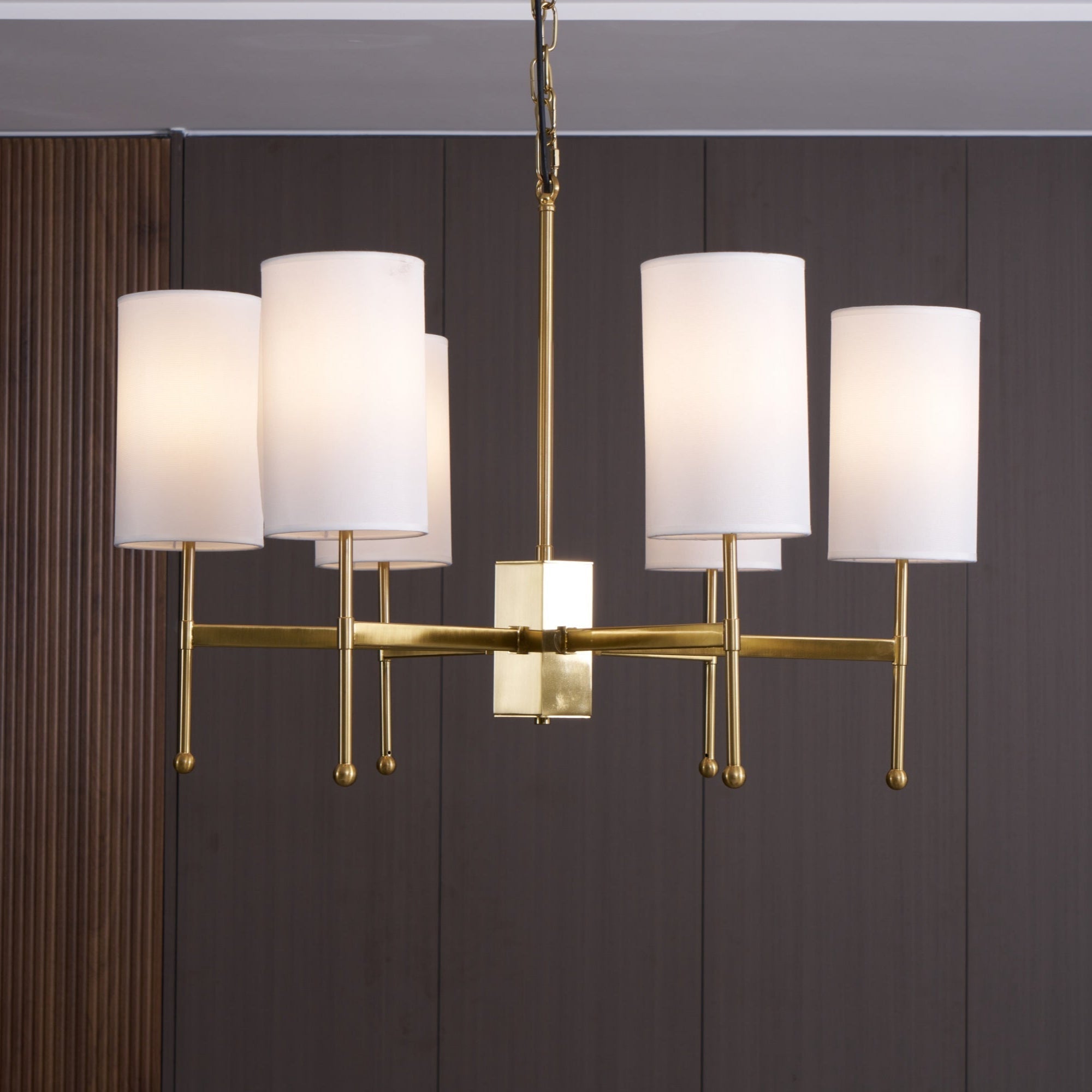 Ulcarisra Traditional Vintage Brass Fabric Chandelier - Letslighting