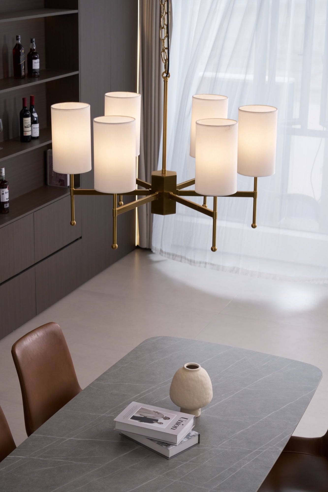 Ulcarisra Traditional Vintage Brass Fabric Chandelier - Letslighting