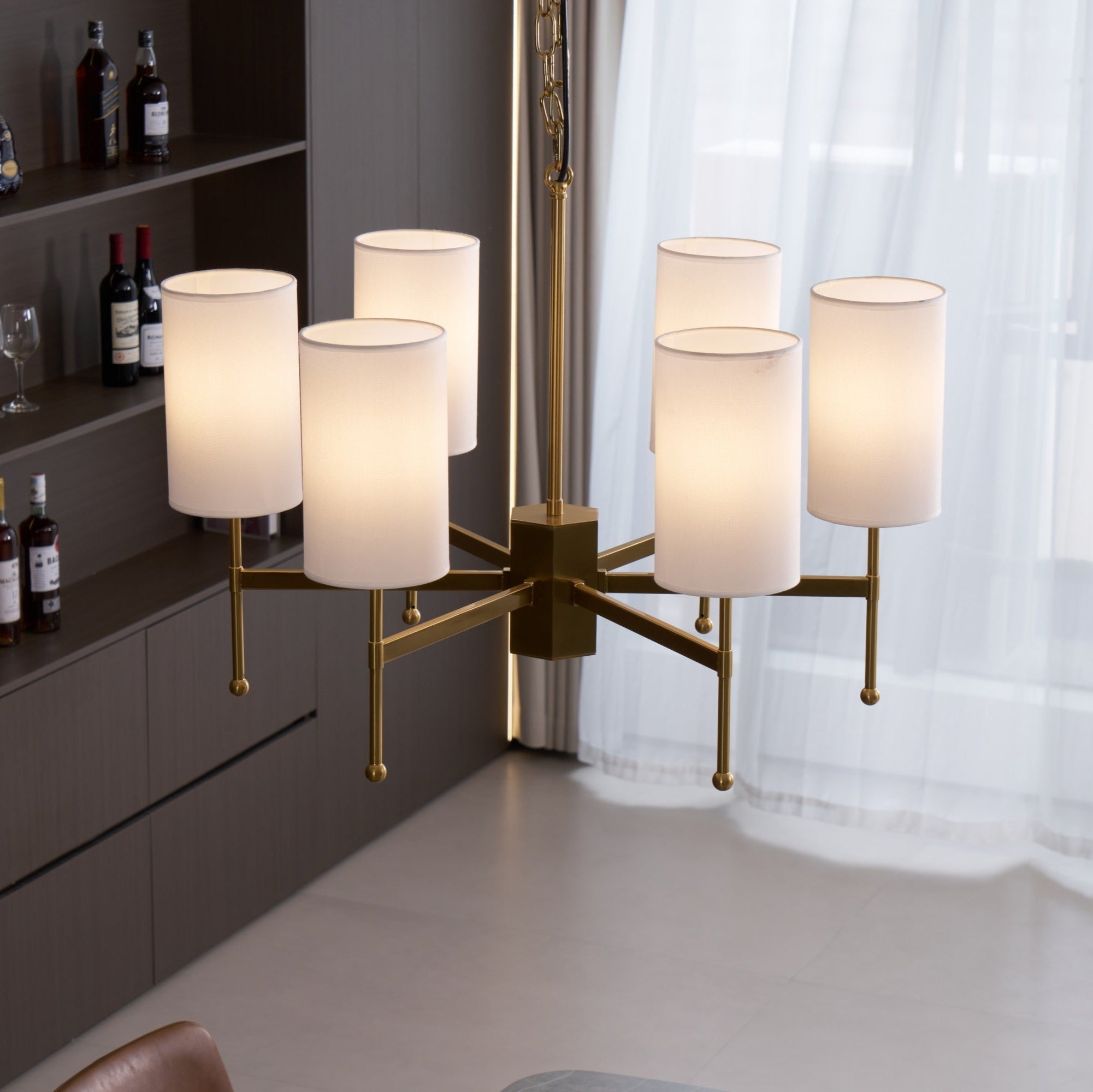 Ulcarisra Traditional Vintage Brass Fabric Chandelier - Letslighting