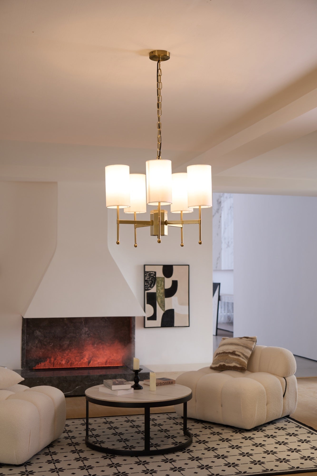 Ulcarisra Traditional Vintage Brass Fabric Chandelier - Letslighting