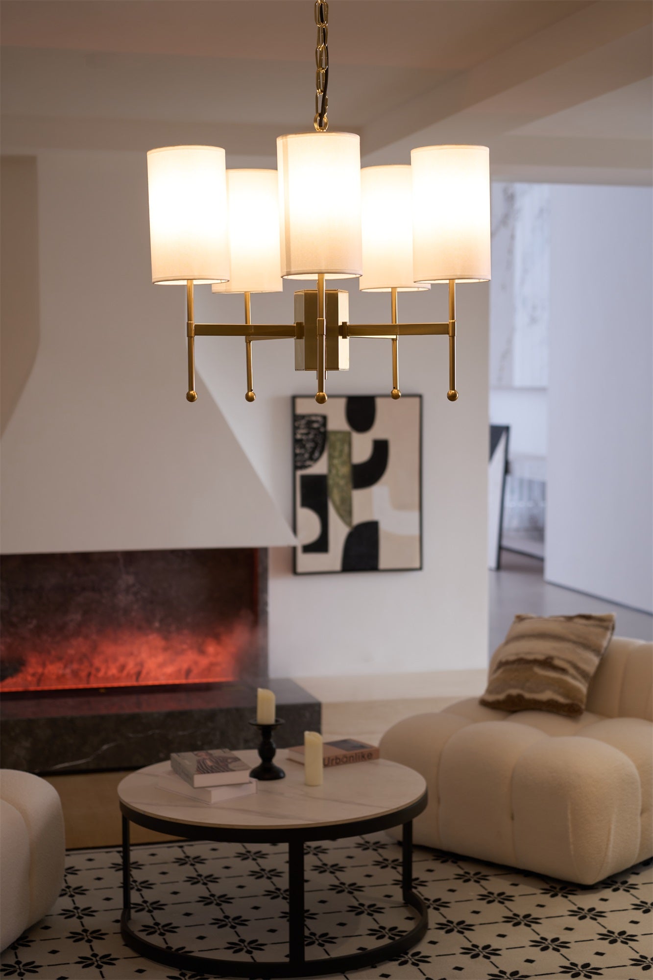Ulcarisra Traditional Vintage Brass Fabric Chandelier - Letslighting