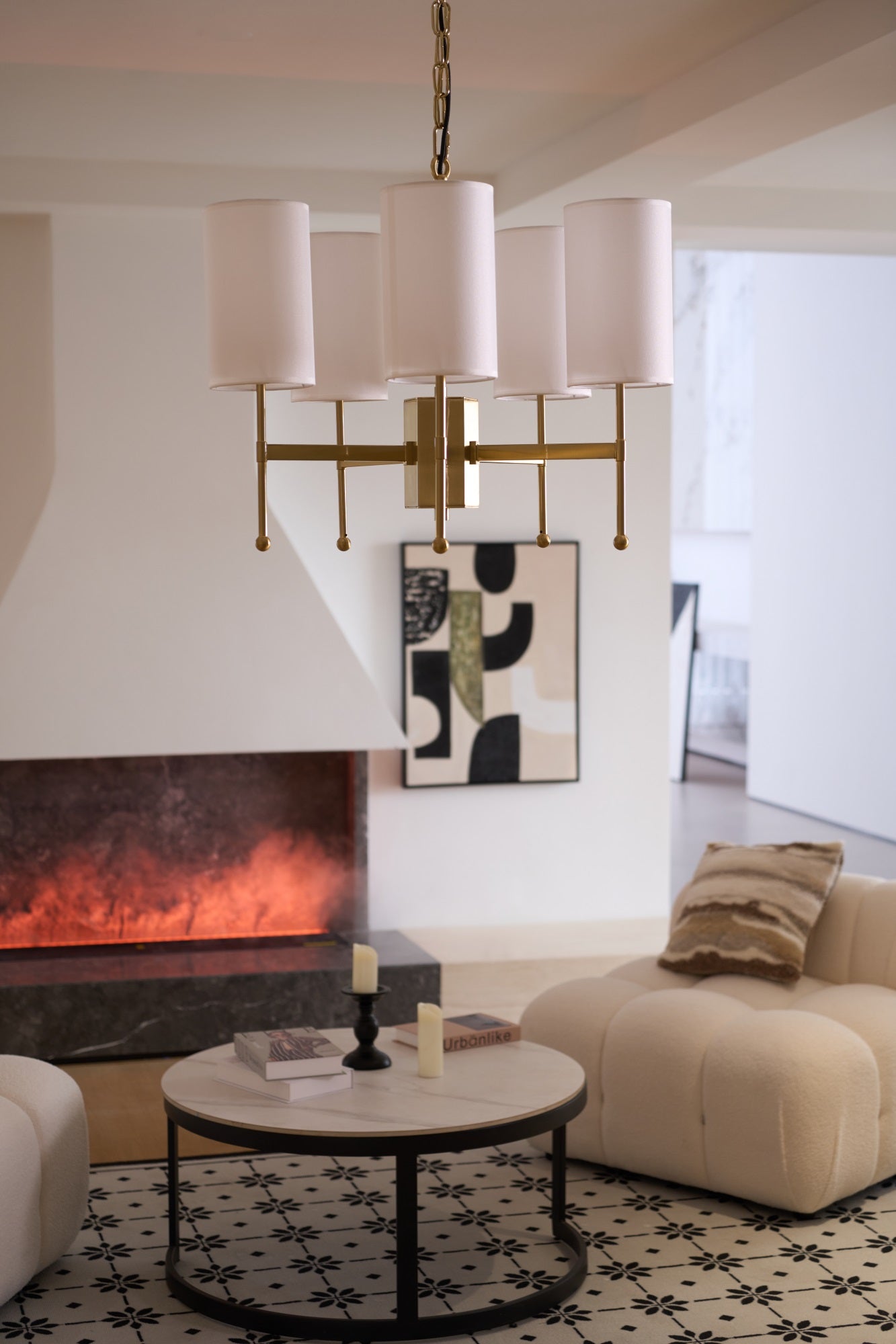 Ulcarisra Traditional Vintage Brass Fabric Chandelier - Letslighting