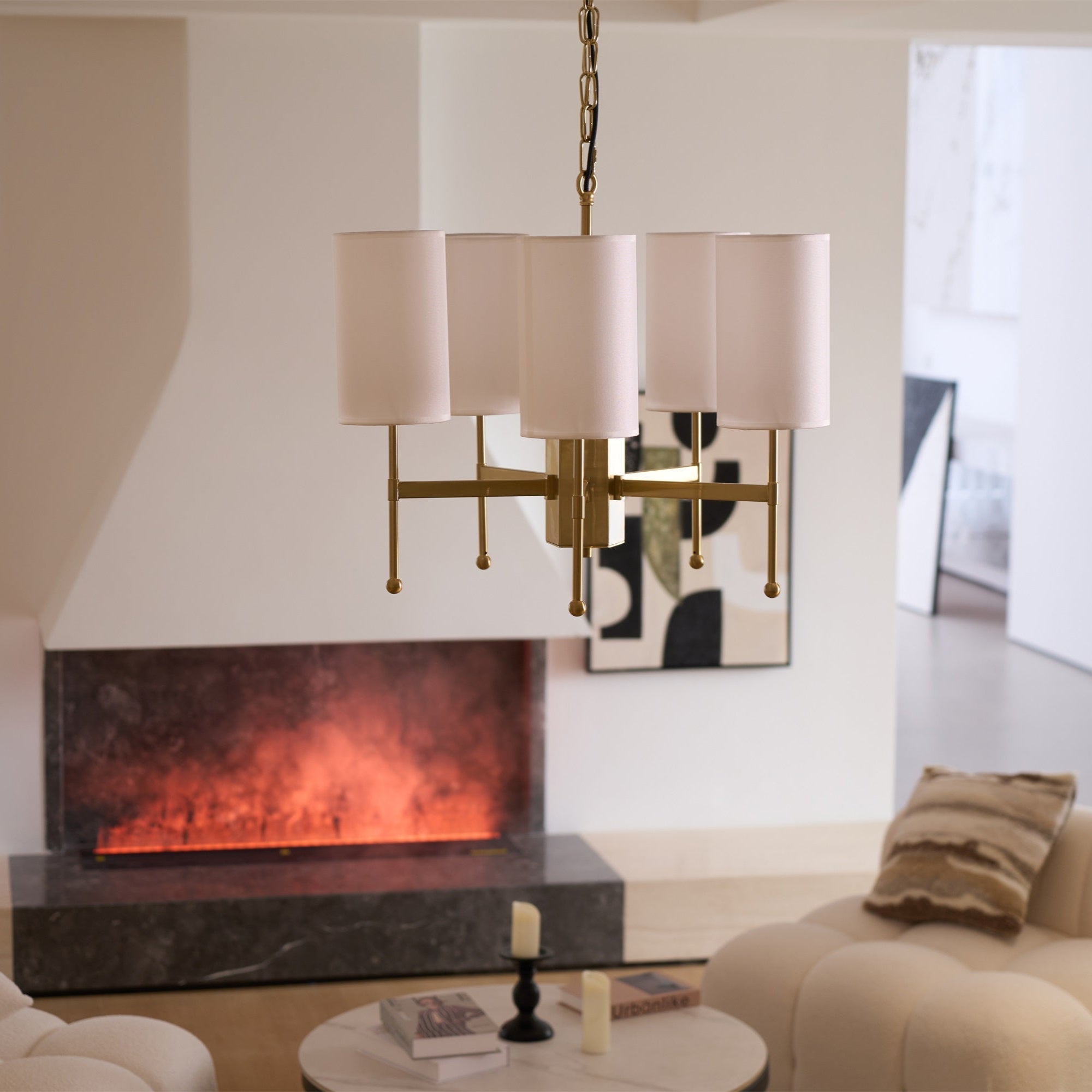 Ulcarisra Traditional Vintage Brass Fabric Chandelier - Letslighting