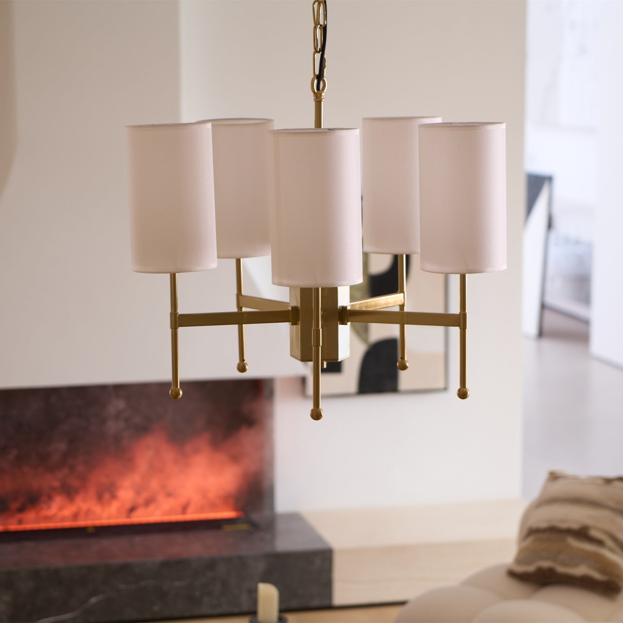 Ulcarisra Traditional Vintage Brass Fabric Chandelier - Letslighting