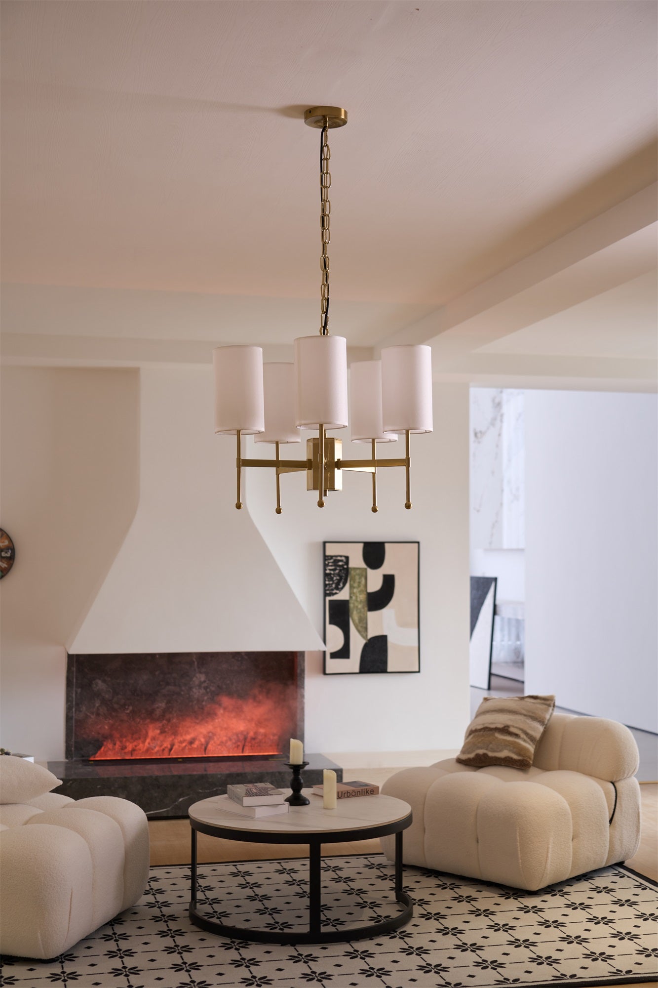 Ulcarisra Traditional Vintage Brass Fabric Chandelier - Letslighting