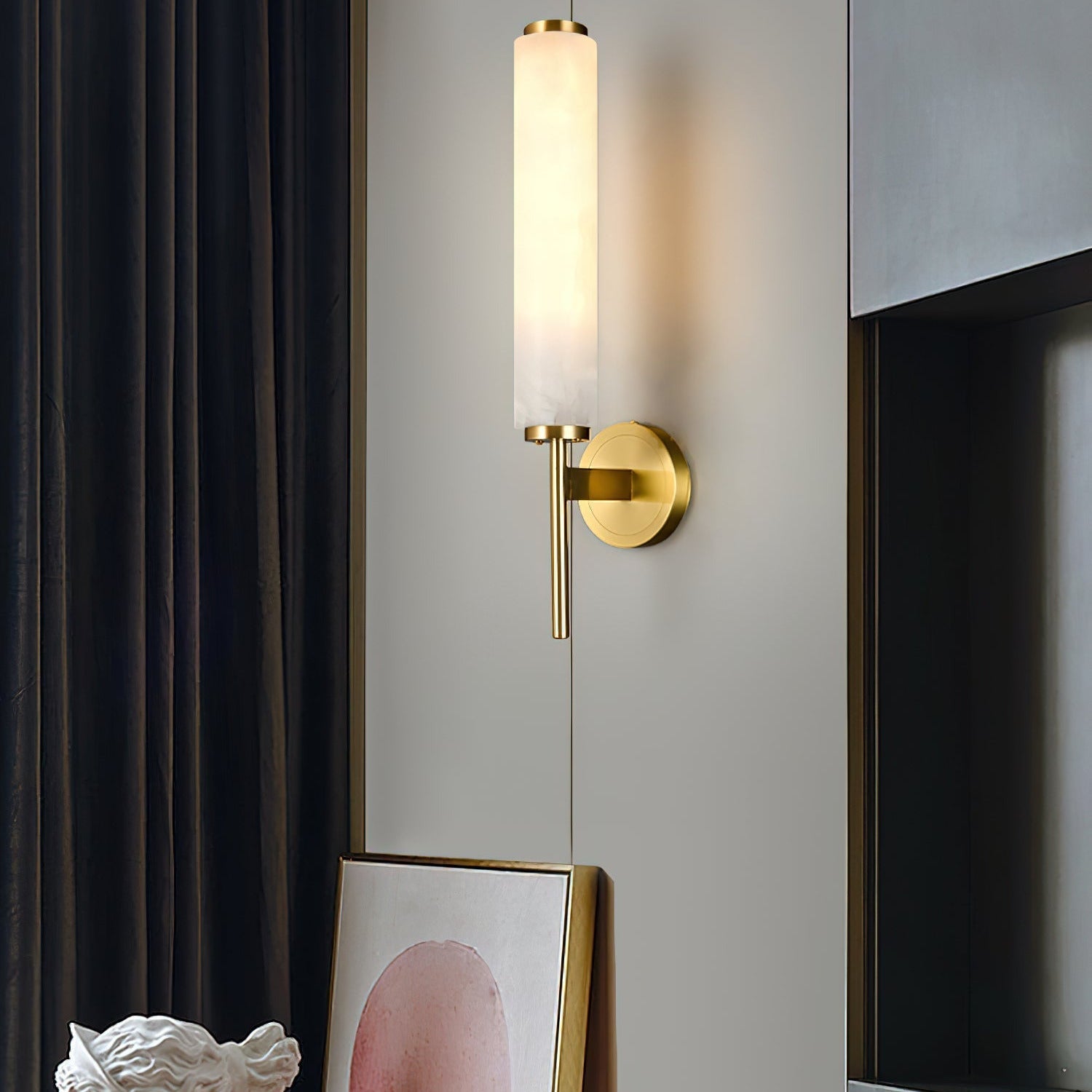 Kristy Art Deco  Alabaster  Wall Lamp