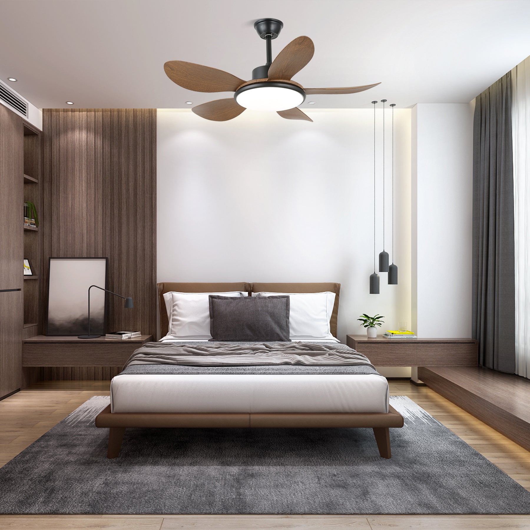 Elano Wood Ceiling Fan Light - Letslighting